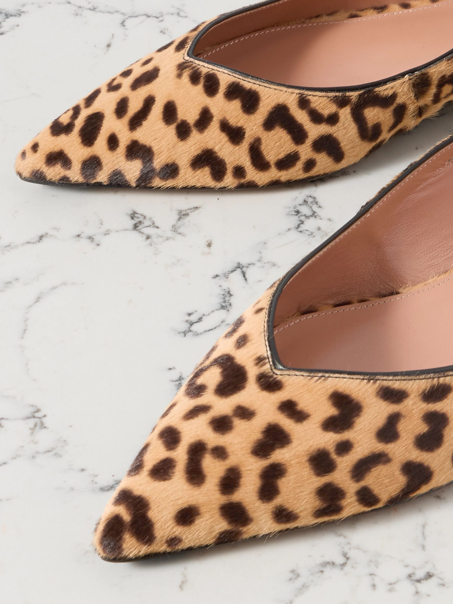 Sheeva cutout leopard-print calf hair point-toe flats Leopard print - 4