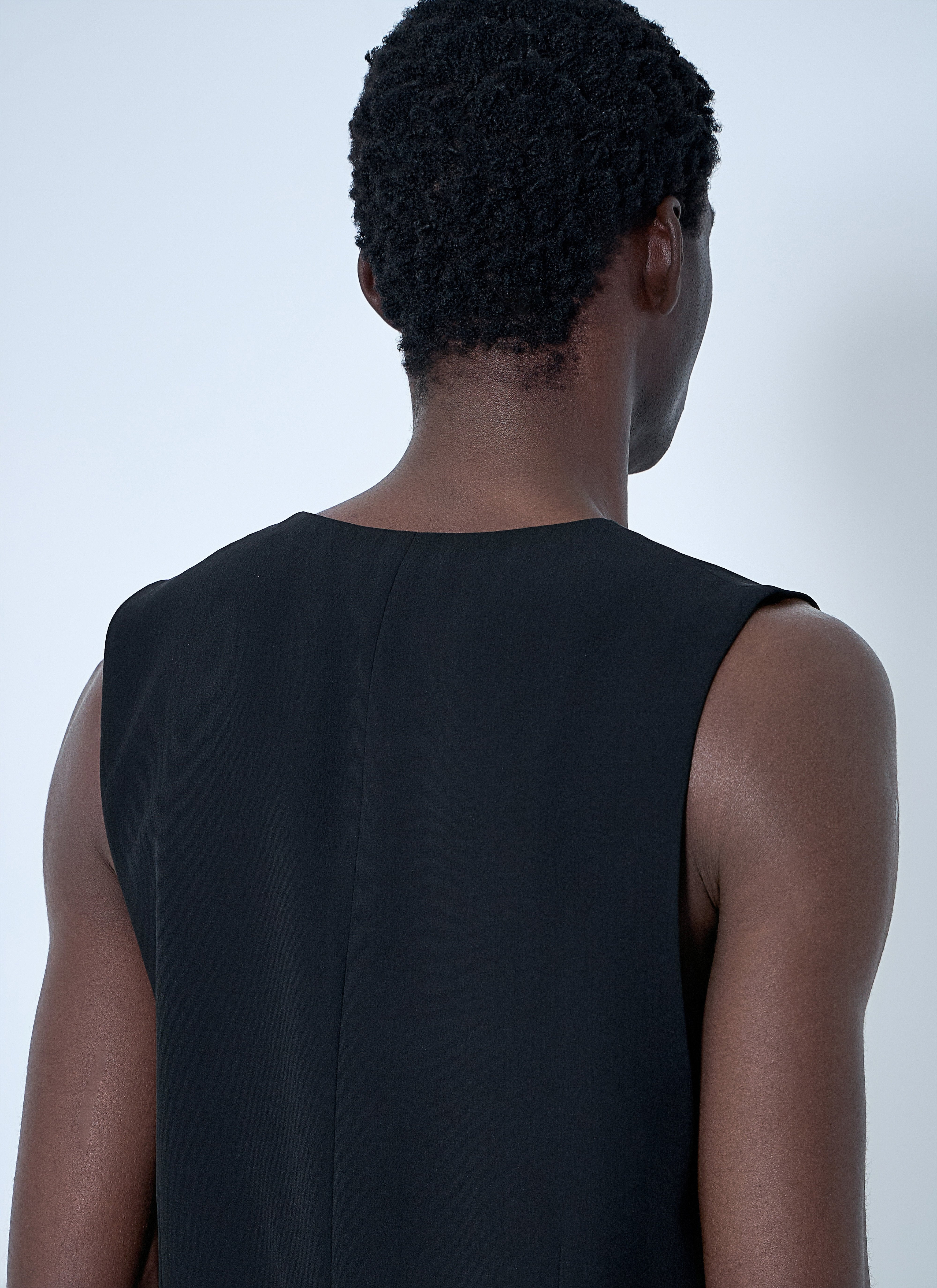 Saint Laurent Men Silk Crepe Waistcoat - 6
