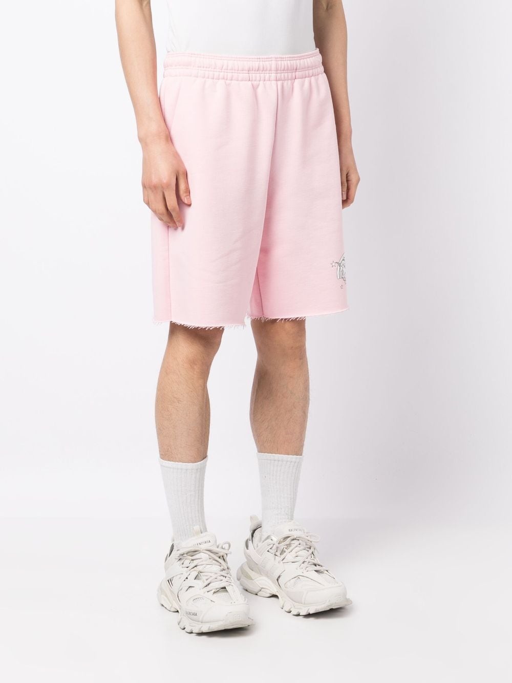 illustration-print elasticated track shorts - 4