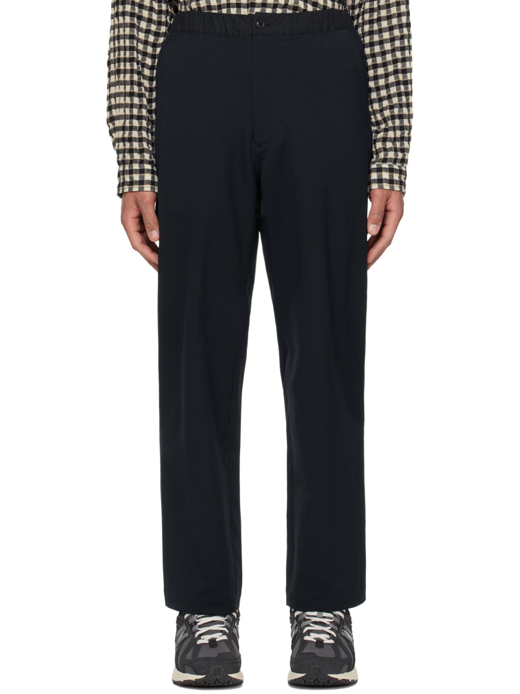 Navy Wide Easy Trousers - 1