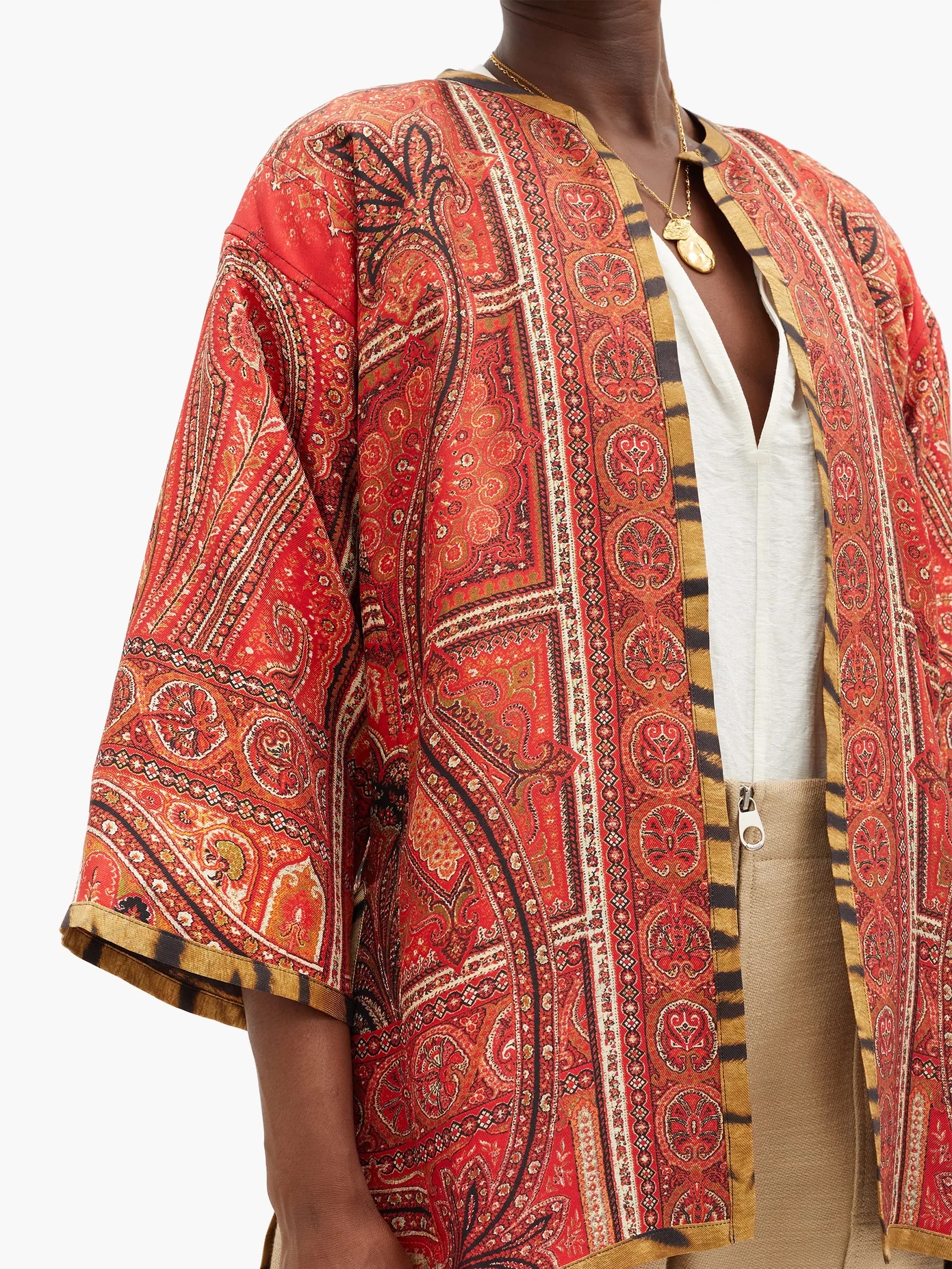 Paisley-print silk-twill jacket - 3