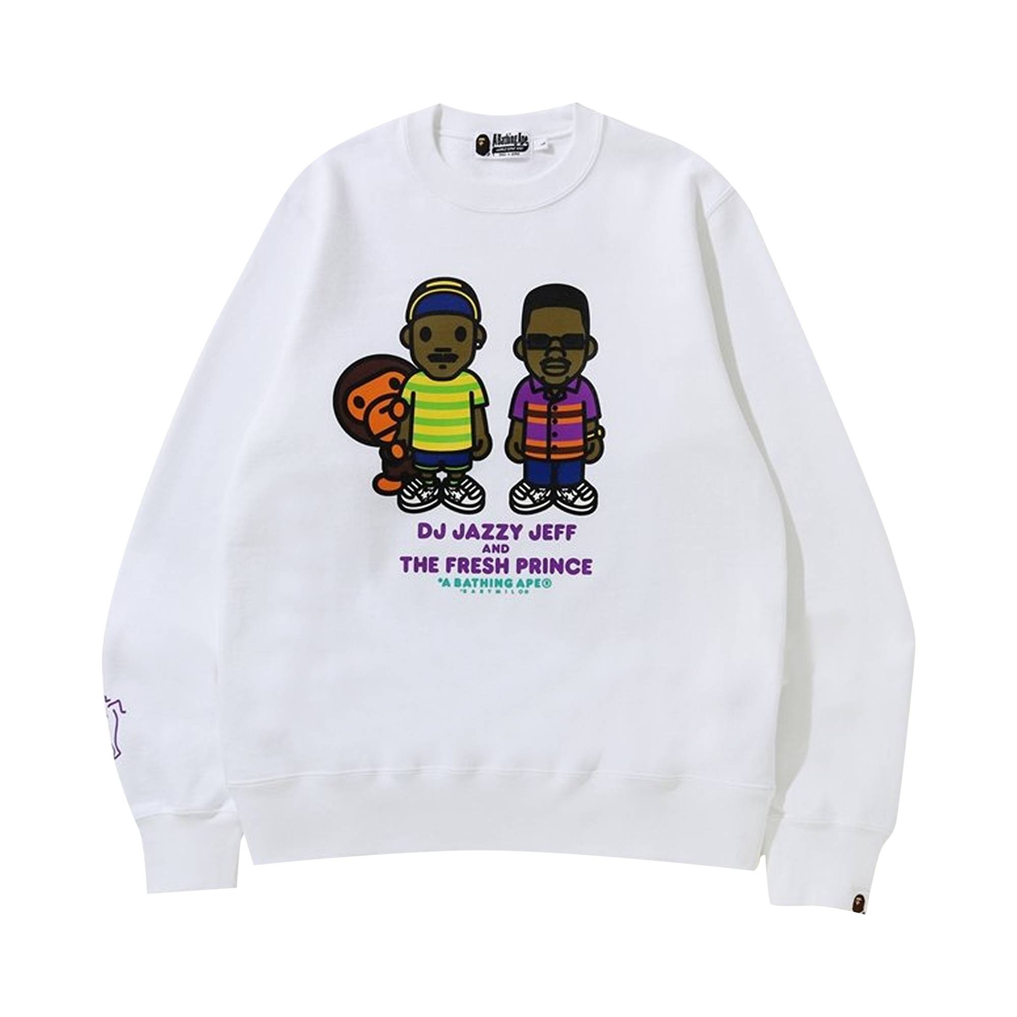 BAPE The Fresh Prince And DJ Jazzy Jeff Baby Milo Crewneck 'White' - 1