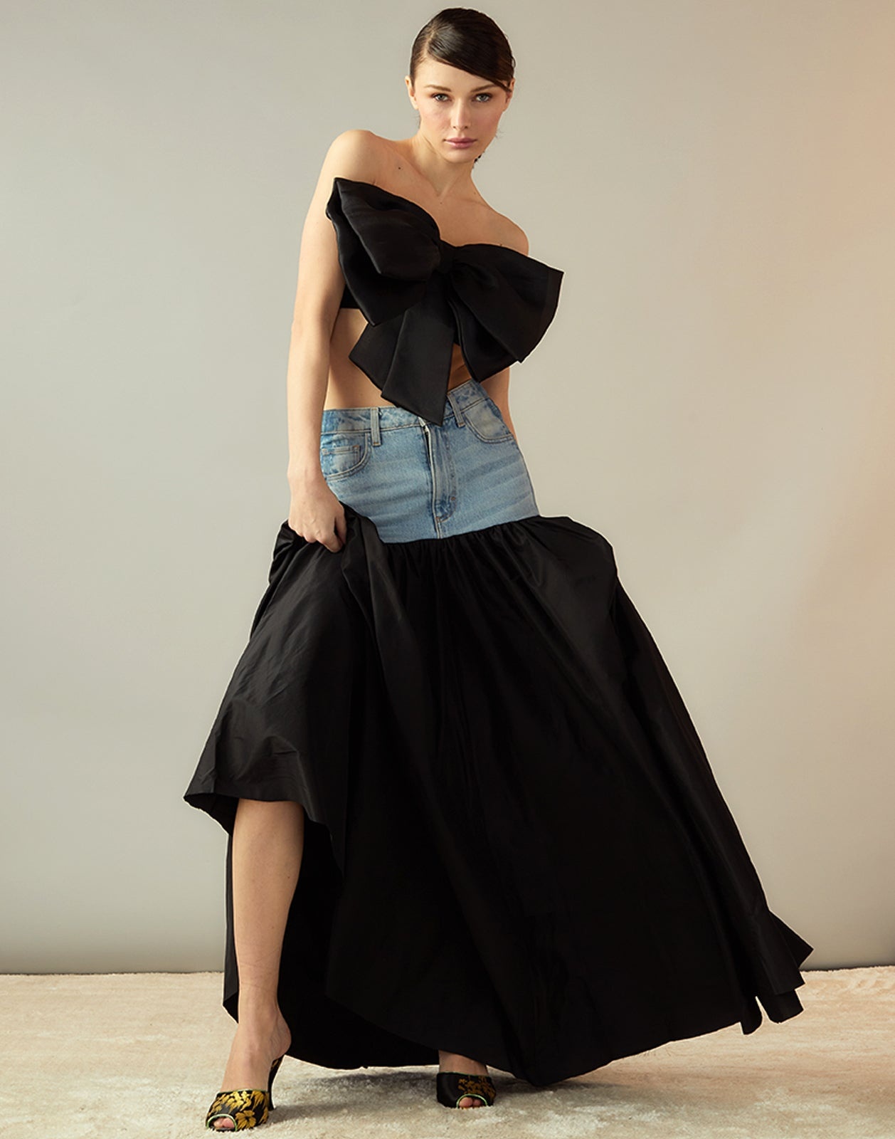 Denim Taffeta Skirt - 6