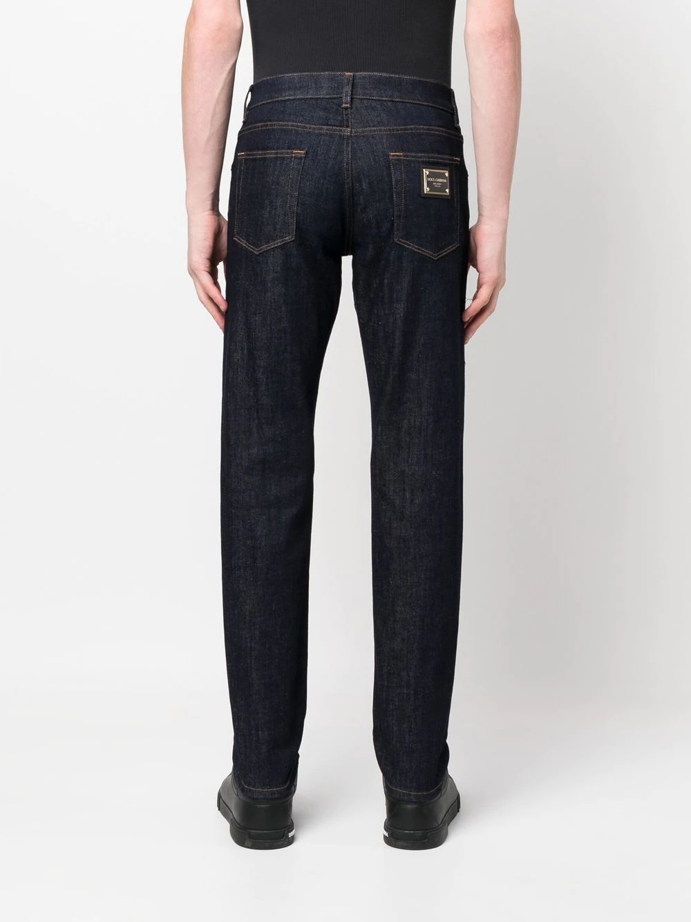 logo-plaque slim-cut jeans - 4