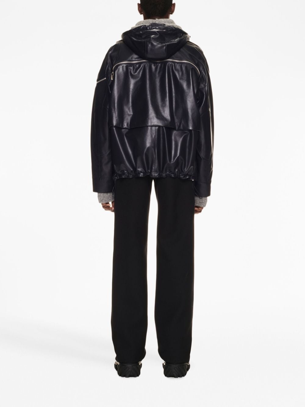 Arrow pocket-detail leather jacket - 3