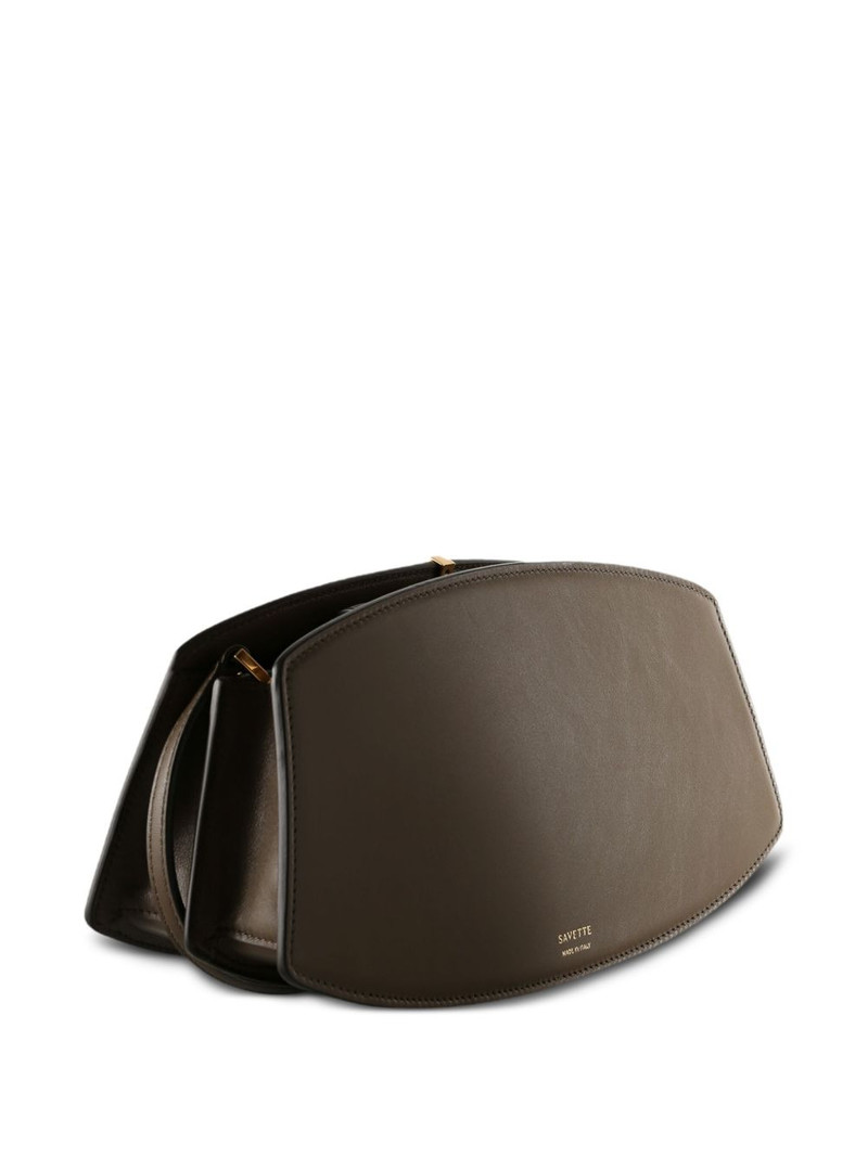 SAVETTE curved-flap calfskin shoulder bag outlook