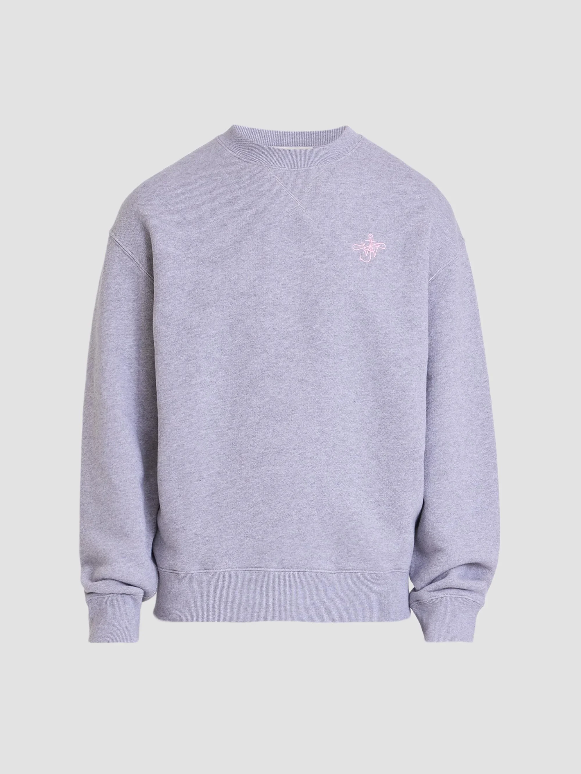 Men's Ribbon Anchor Cotton Crewneck Sweatshirt - Medium Grey Melange - 1