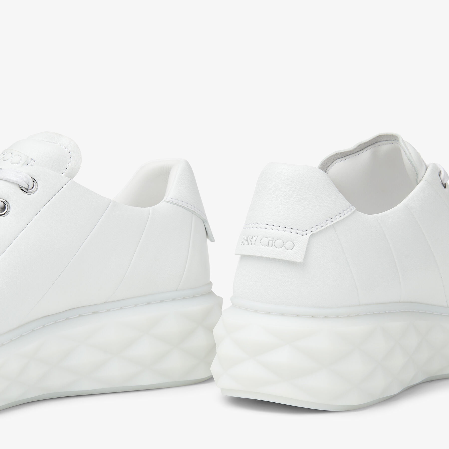 Diamond Light Maxi/F
White Nappa Leather Low-Top Trainers with Platform Sole - 4