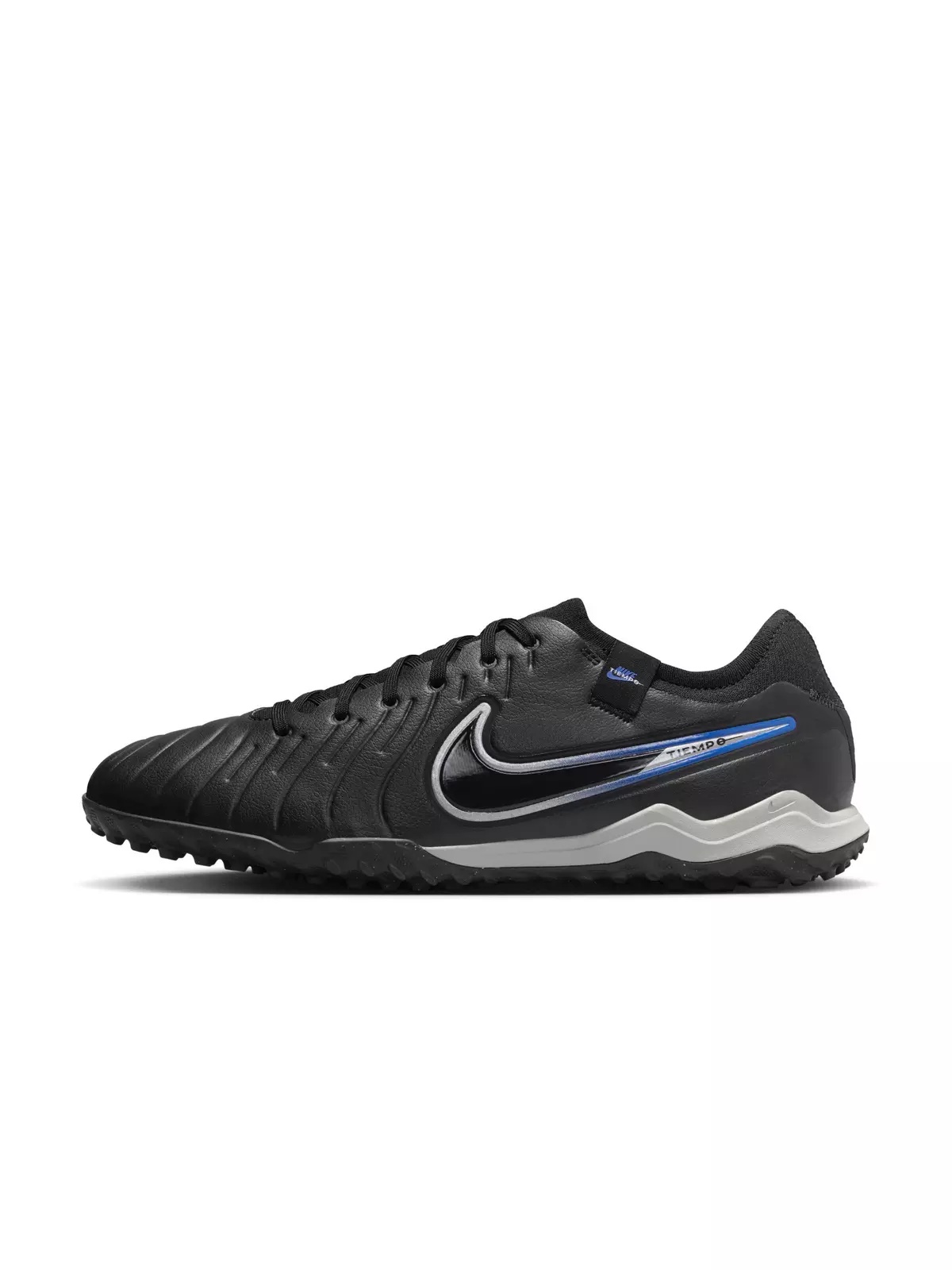 Tiempo Legend 10 Pro Turf "Black/Hyper Royal/Chrome" Men's Soccer Shoe - 2