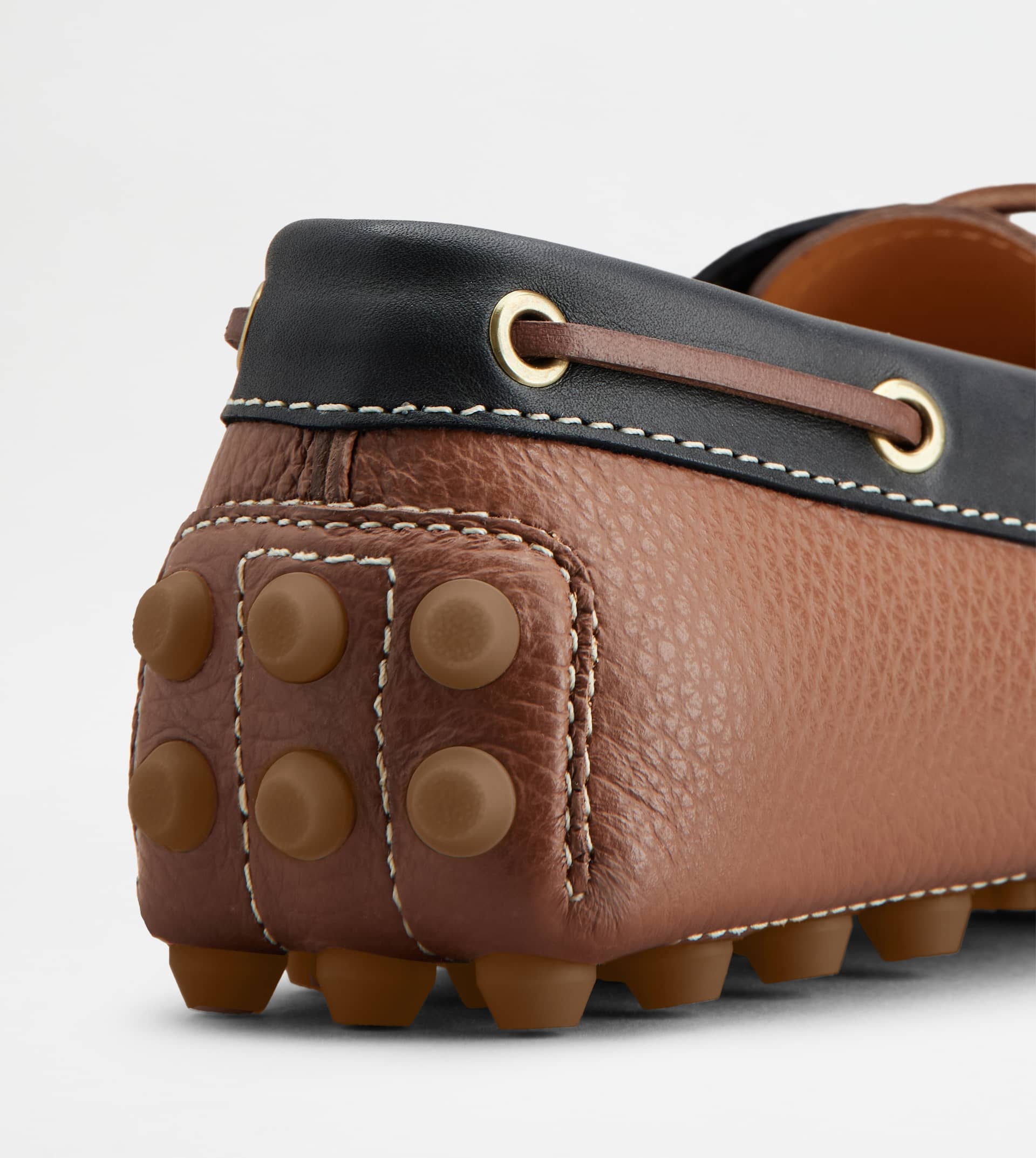 BOAT GOMMINO BUBBLE IN LEATHER - BROWN, BLACK - 5