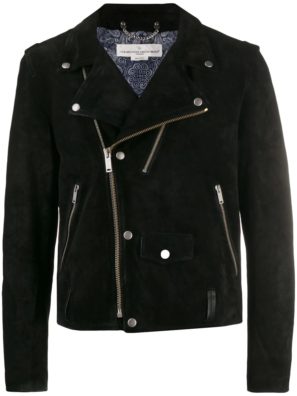 zipped biker jacket - 1