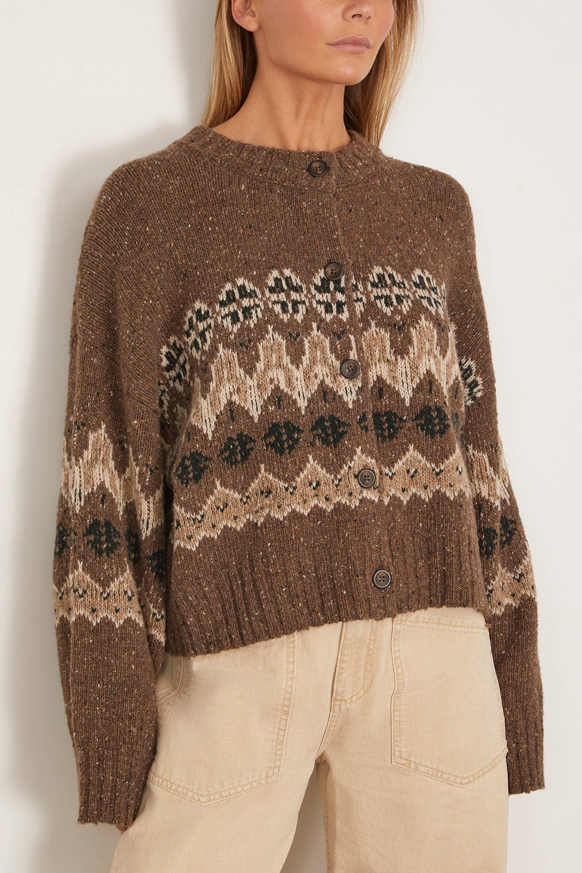 Cammie Sweater in Oak Moss Fairisle - 3