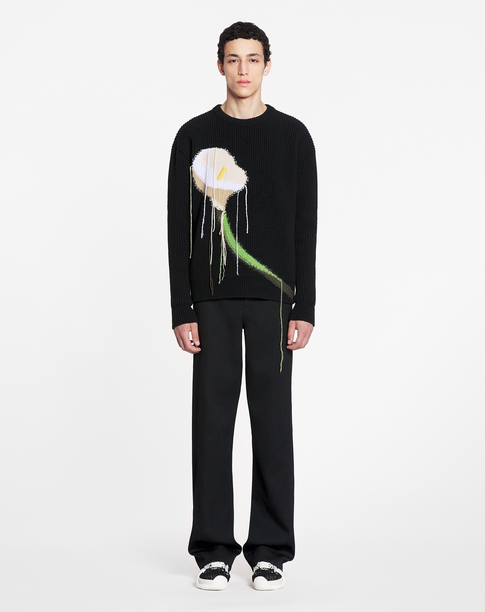 INTARSIA WOOL AND CASHMERE CREW-NECK SWEATER - 2