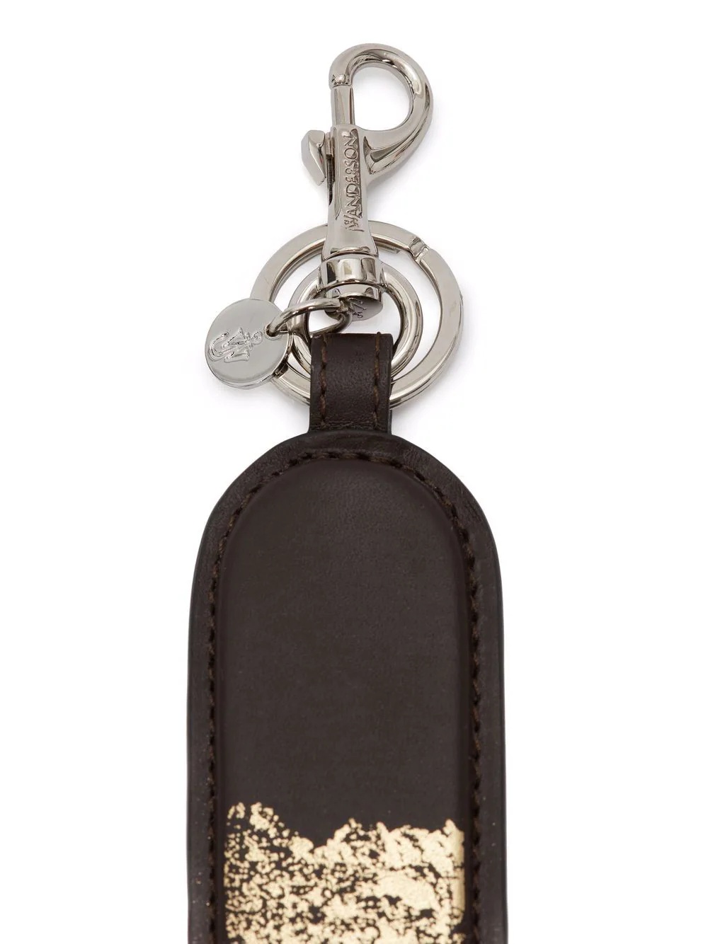 foil-print leather keyring - 4