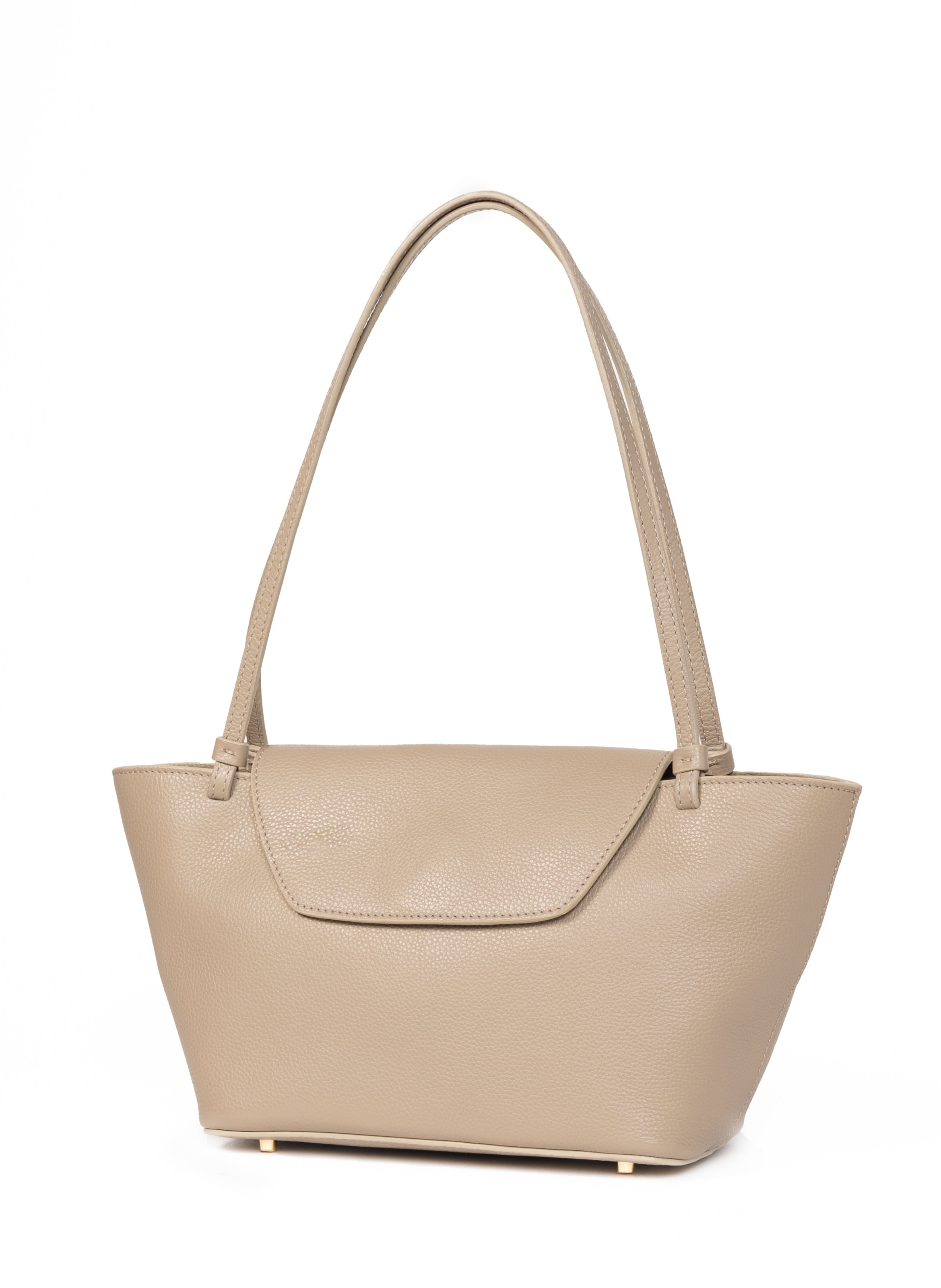 Courrier Tote Pebbled Leather Taupe - 3