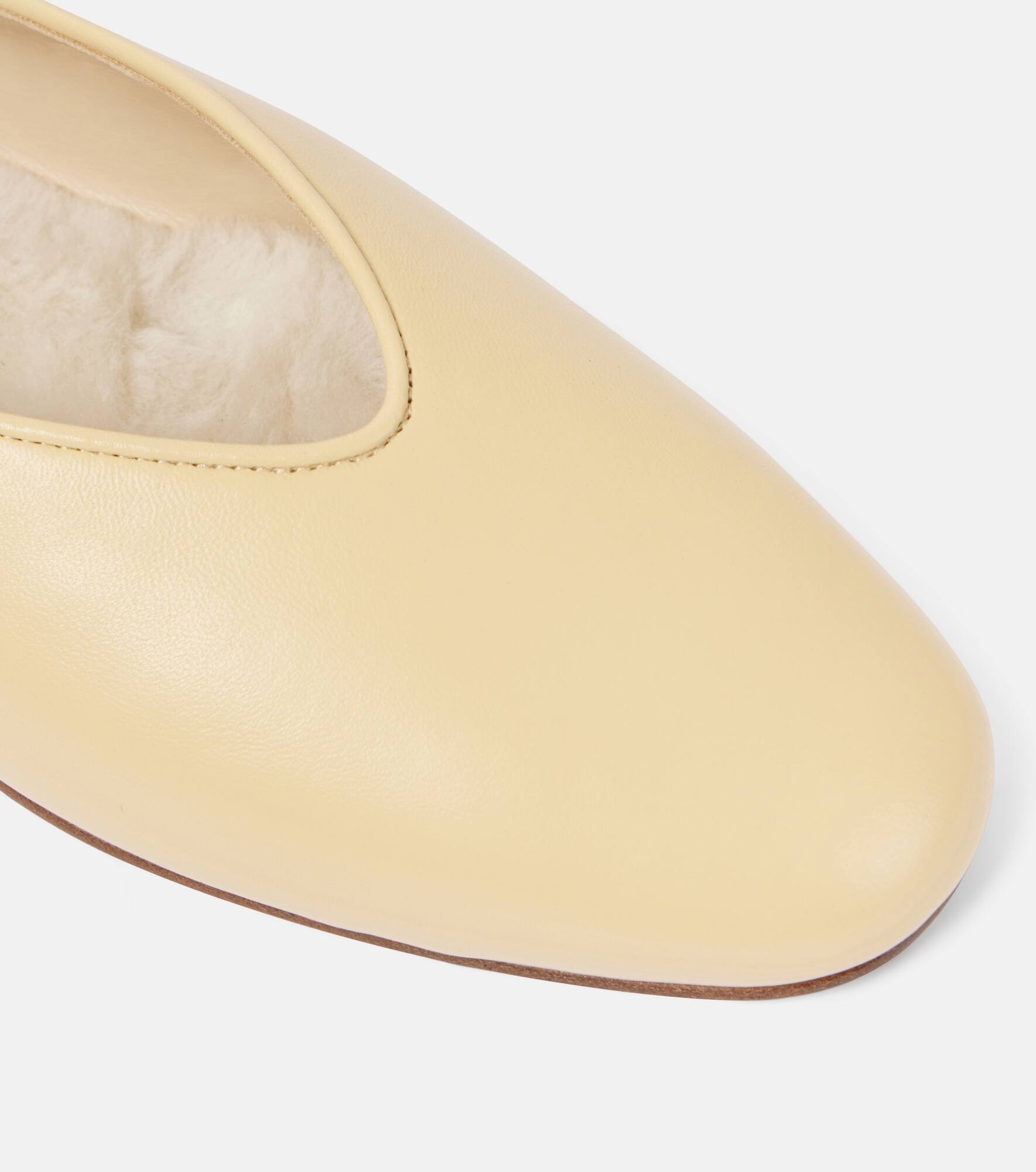 Regency shearling-trimmed leather mules - 5