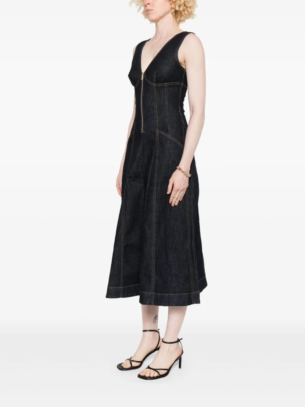 Denim Midi Dress - 3