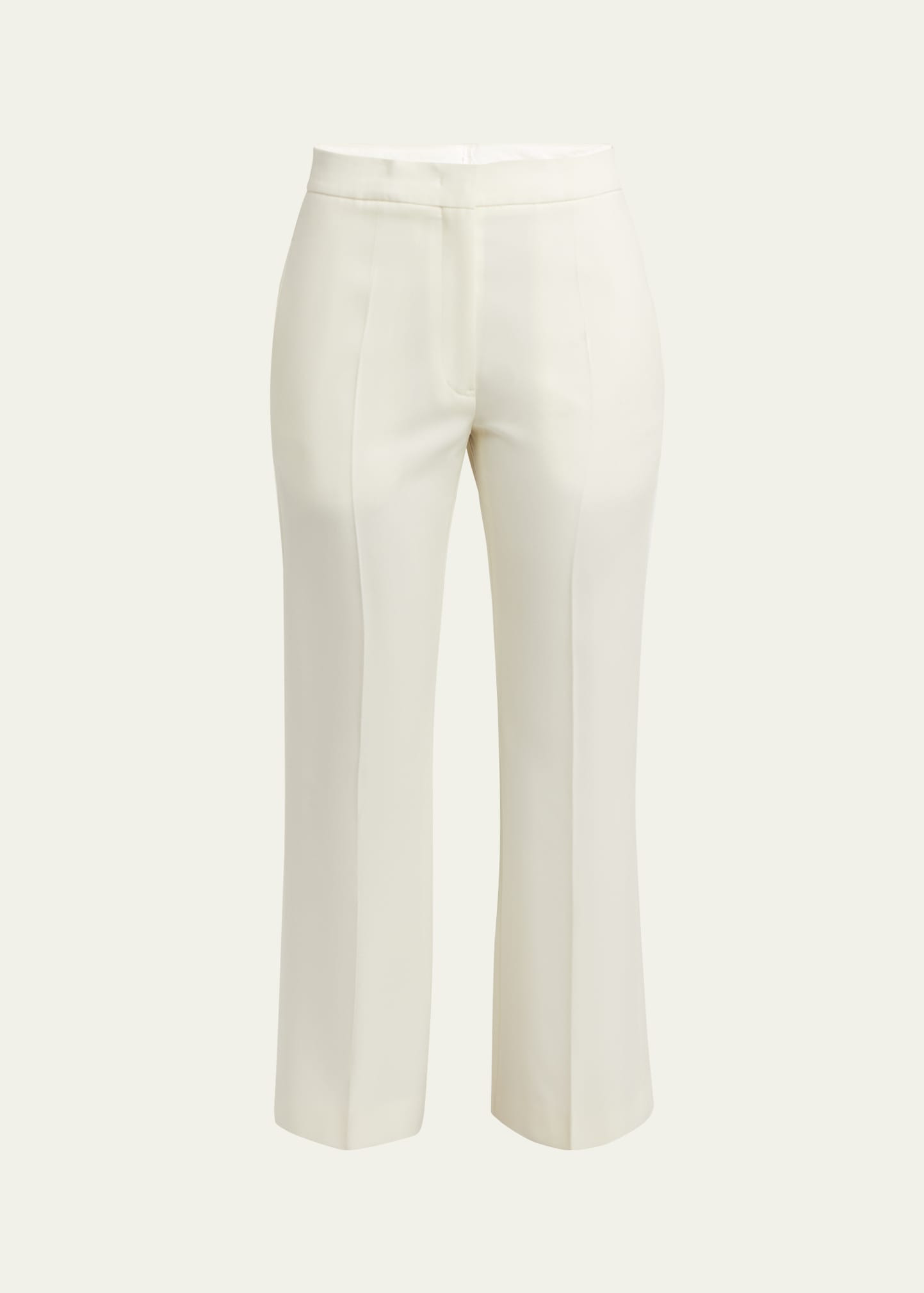 Wool-Cotton Kickflare Ankle Trousers - 1