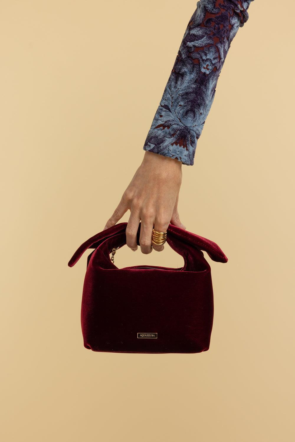 Bow Tie Hobo Mini Bag - Merlot Light Gold - 2