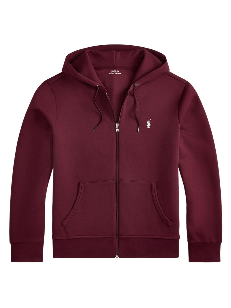 Men's Double-Knit Cotton-Blend Full-Zip Hoodie - Classic Wine 1