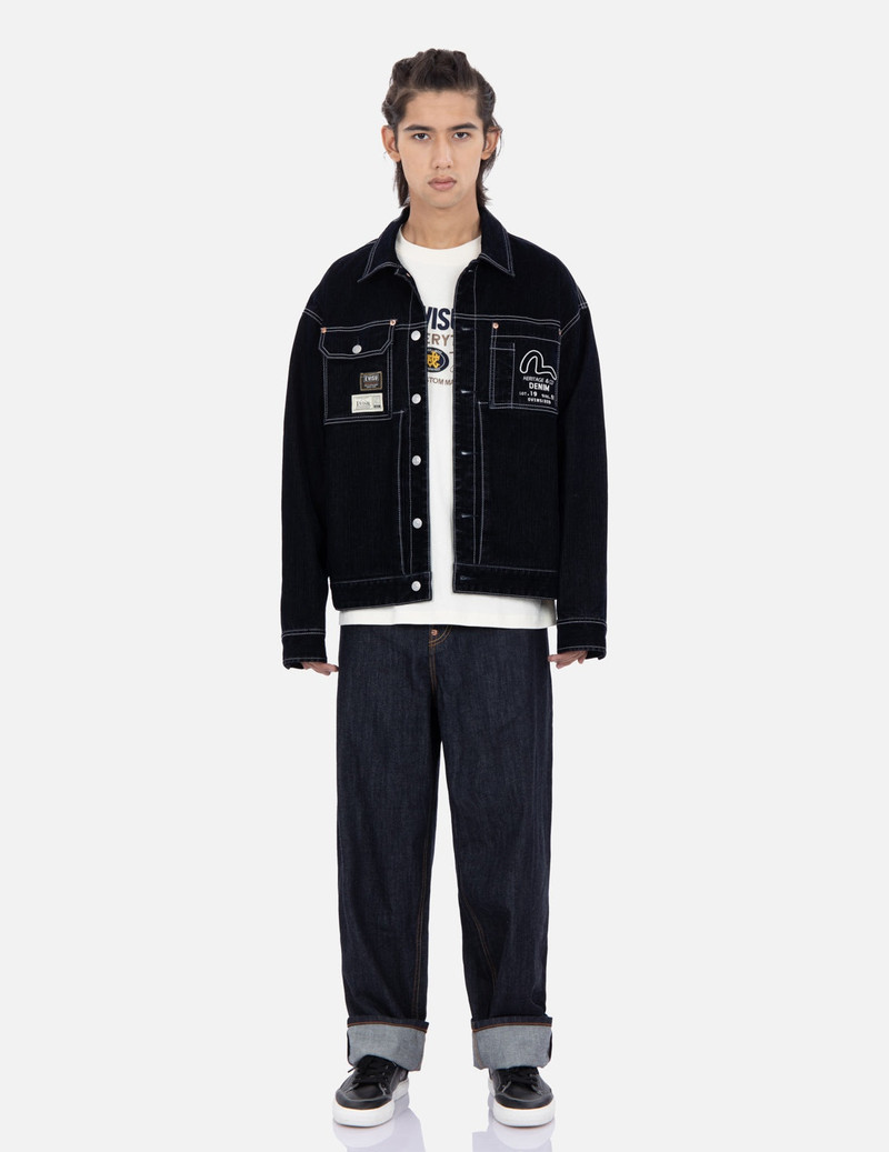Logo Embroidery Velvet Denim Jacket 6