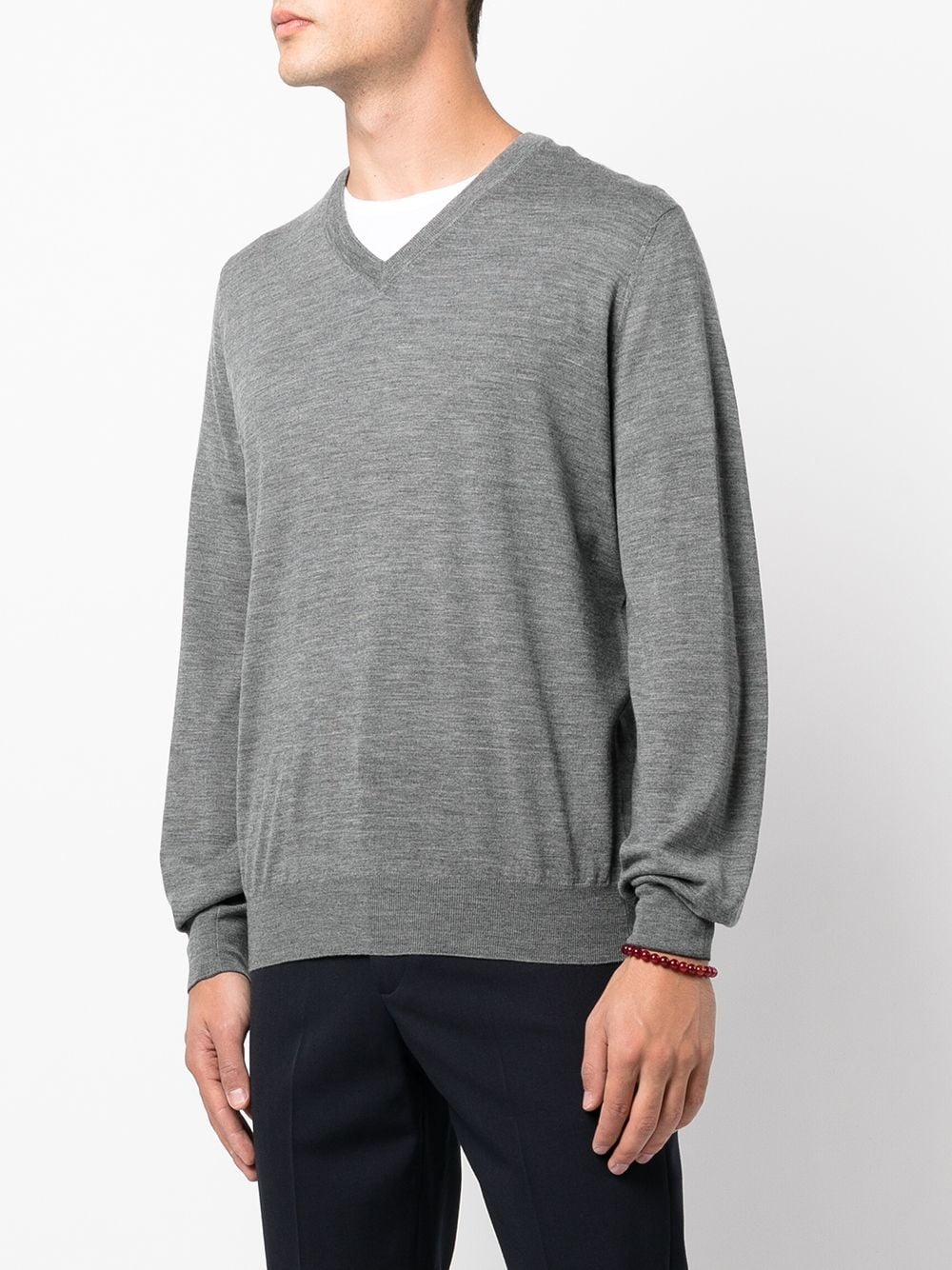 V-neck wool-cashmere jumper - 6