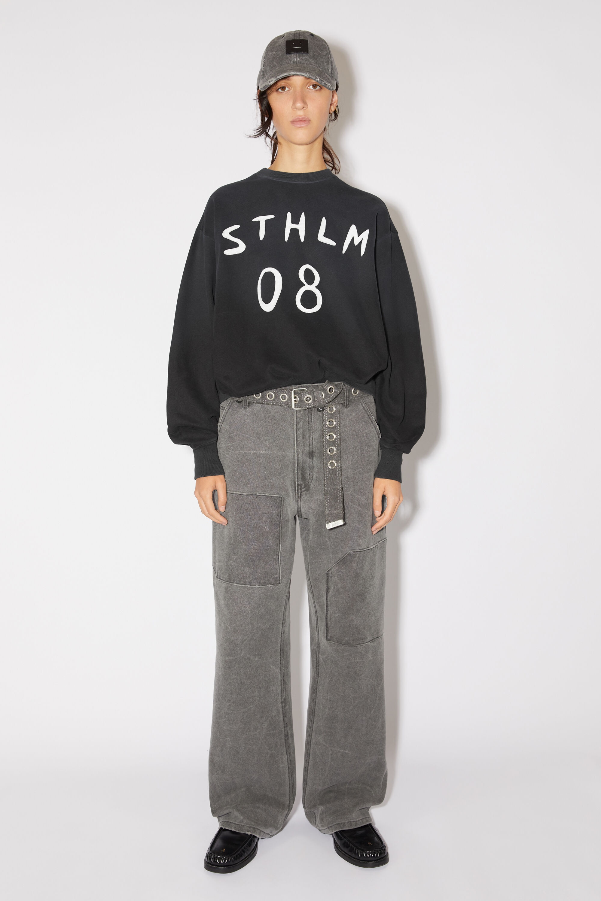 Patch print sweater - Relaxed fit - Carbon grey - 2