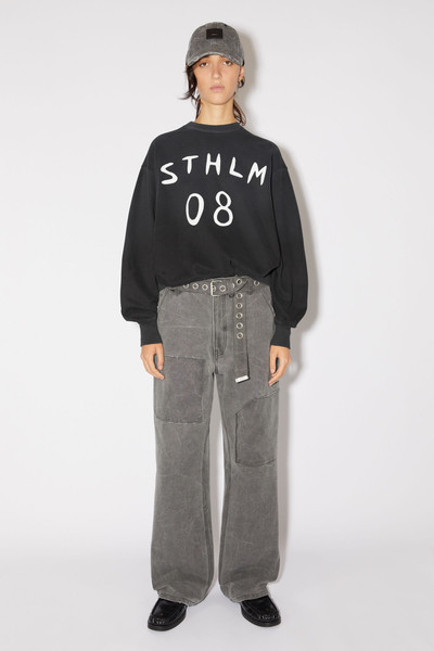 Acne Studios Patch print sweater - Relaxed fit - Carbon grey outlook