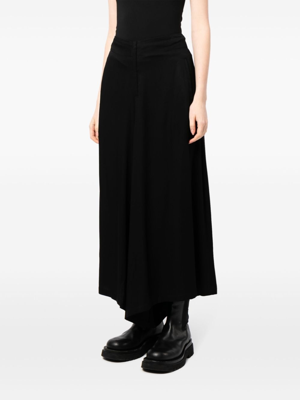 pleat-detailing zip-fastening cropped trousers - 3
