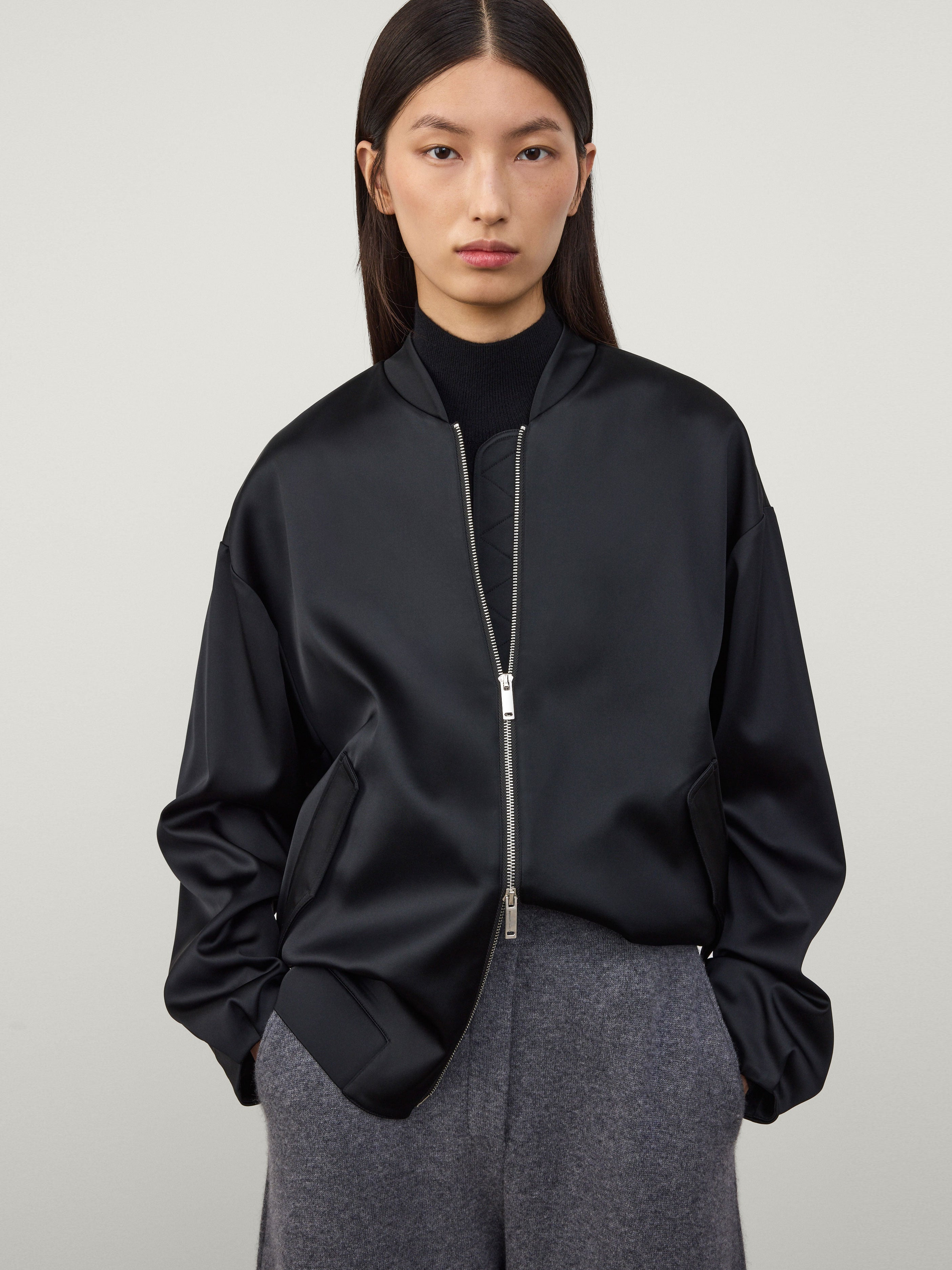 Long Sleeved Bomber Jacket - 5