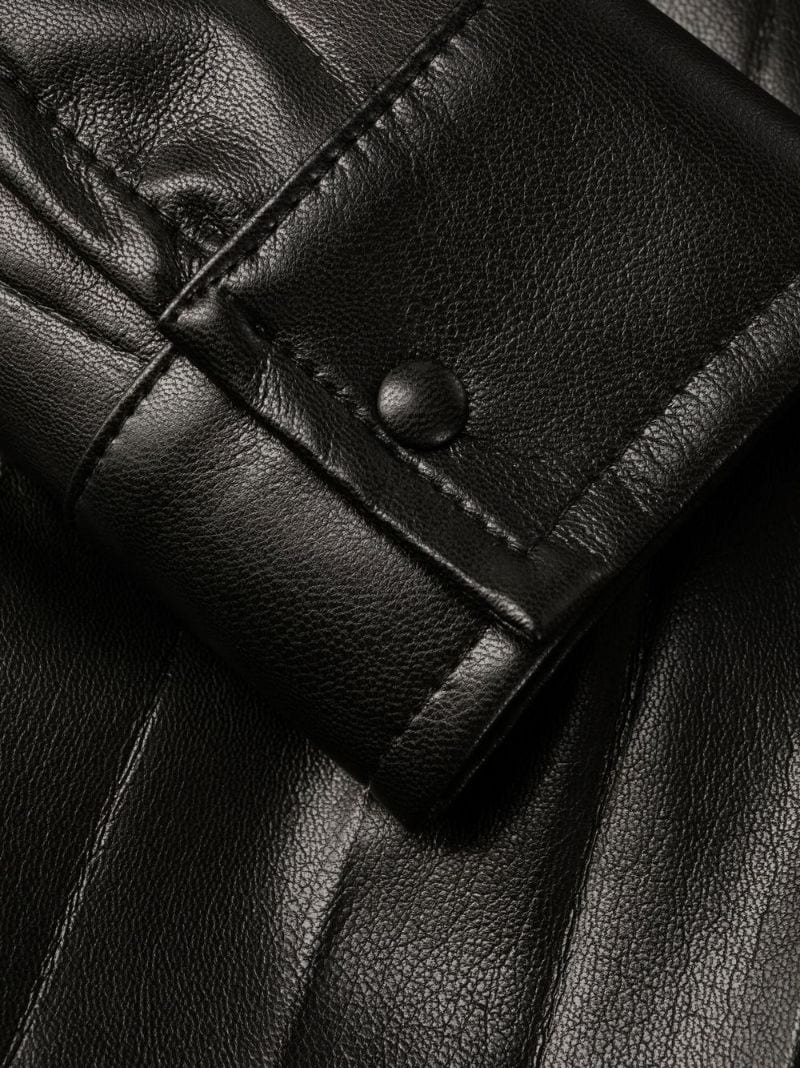 faux-leather pleated dress - 5