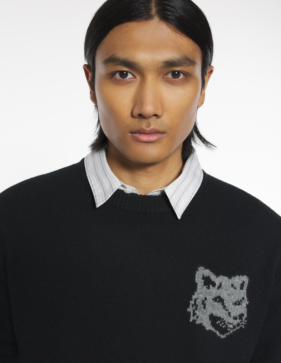 FOX HEAD INTARSIA MERINO JUMPER - 4