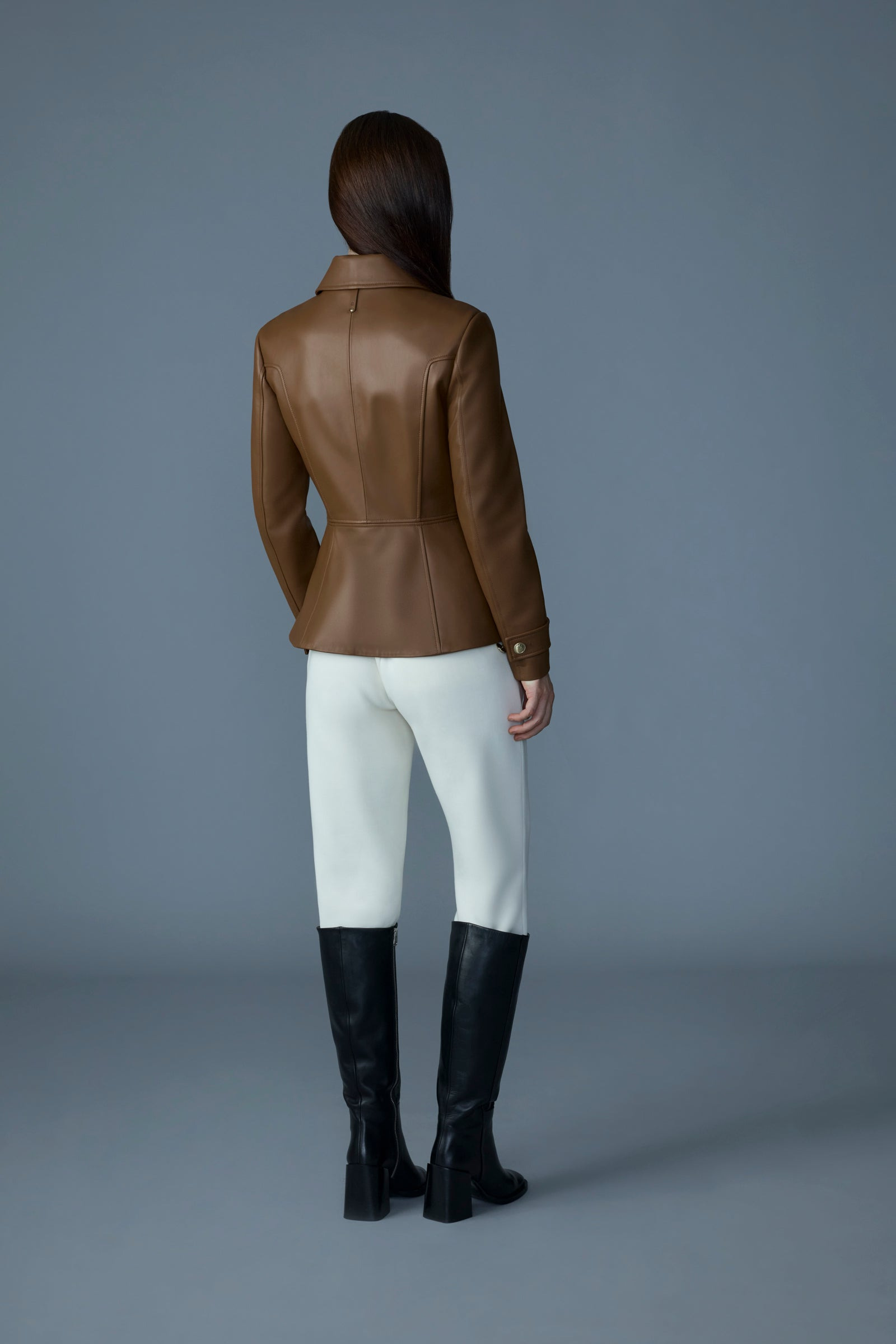 BARBARA Fitted Lamb Leather Jacket - 4