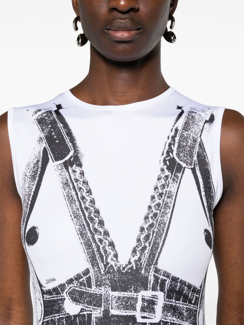 Madonna trompe l'oeil midi dress - 5