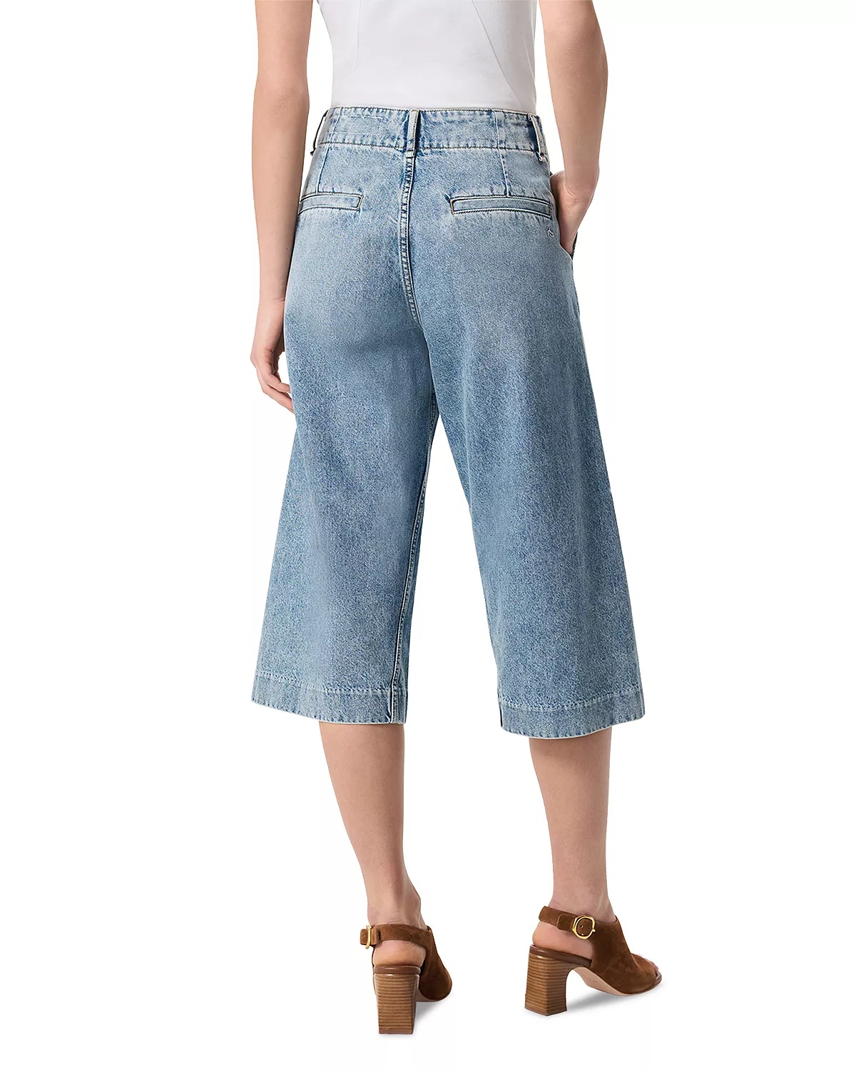 Jamie High Rise Tailored Culotte Jeans in Pacific - 3