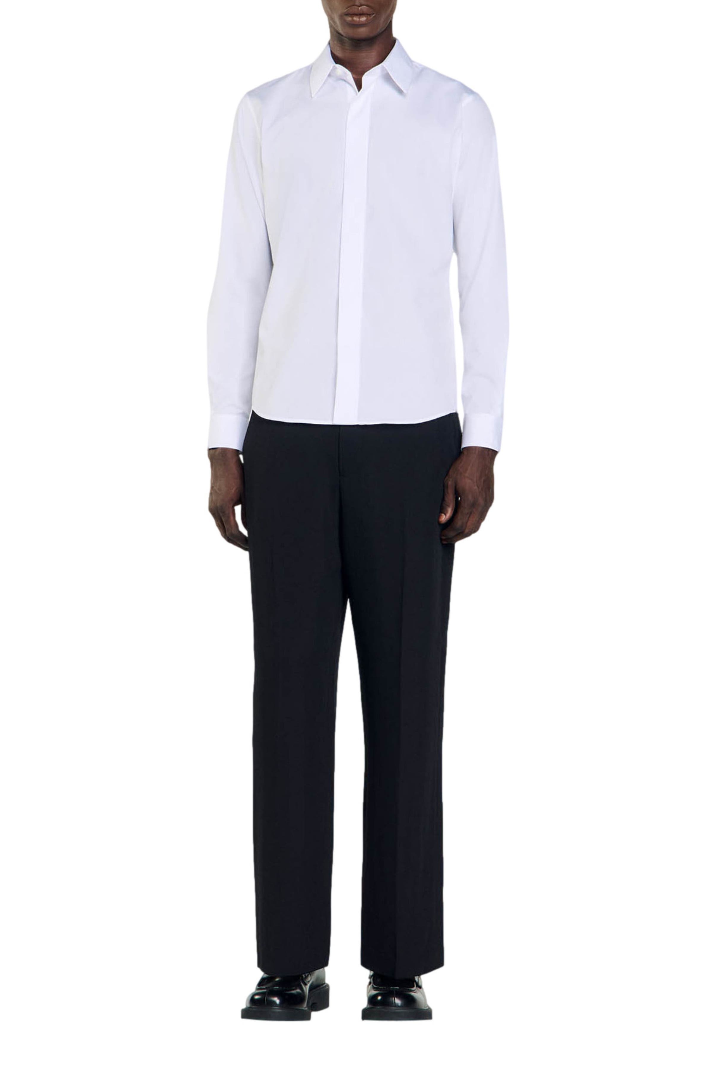 SANDRO Cotton shirt in White at Nordstrom - 4
