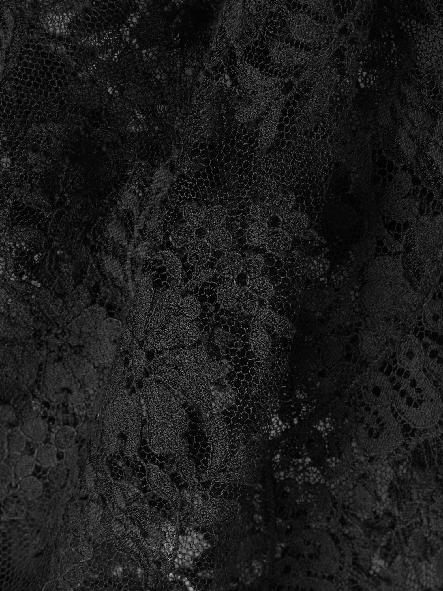 Scalloped cotton-blend lace midi skirt Black - 5