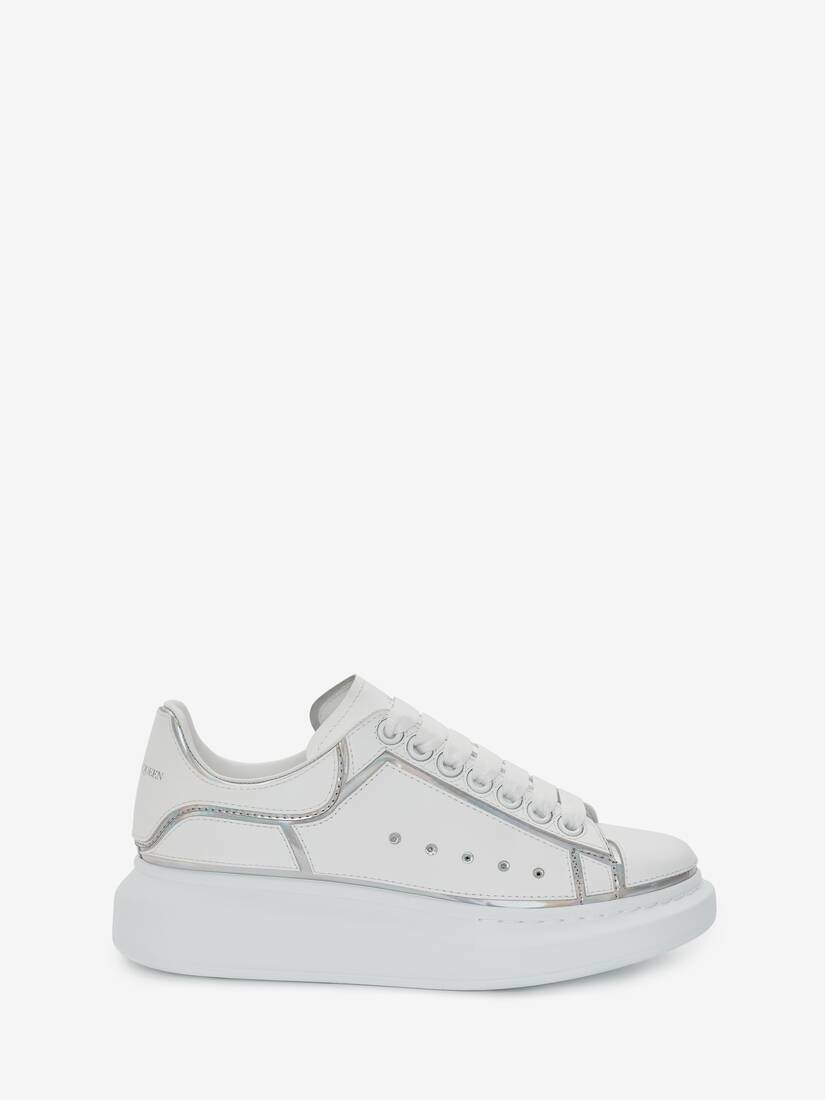 Oversized Sneaker in White/silver - 1