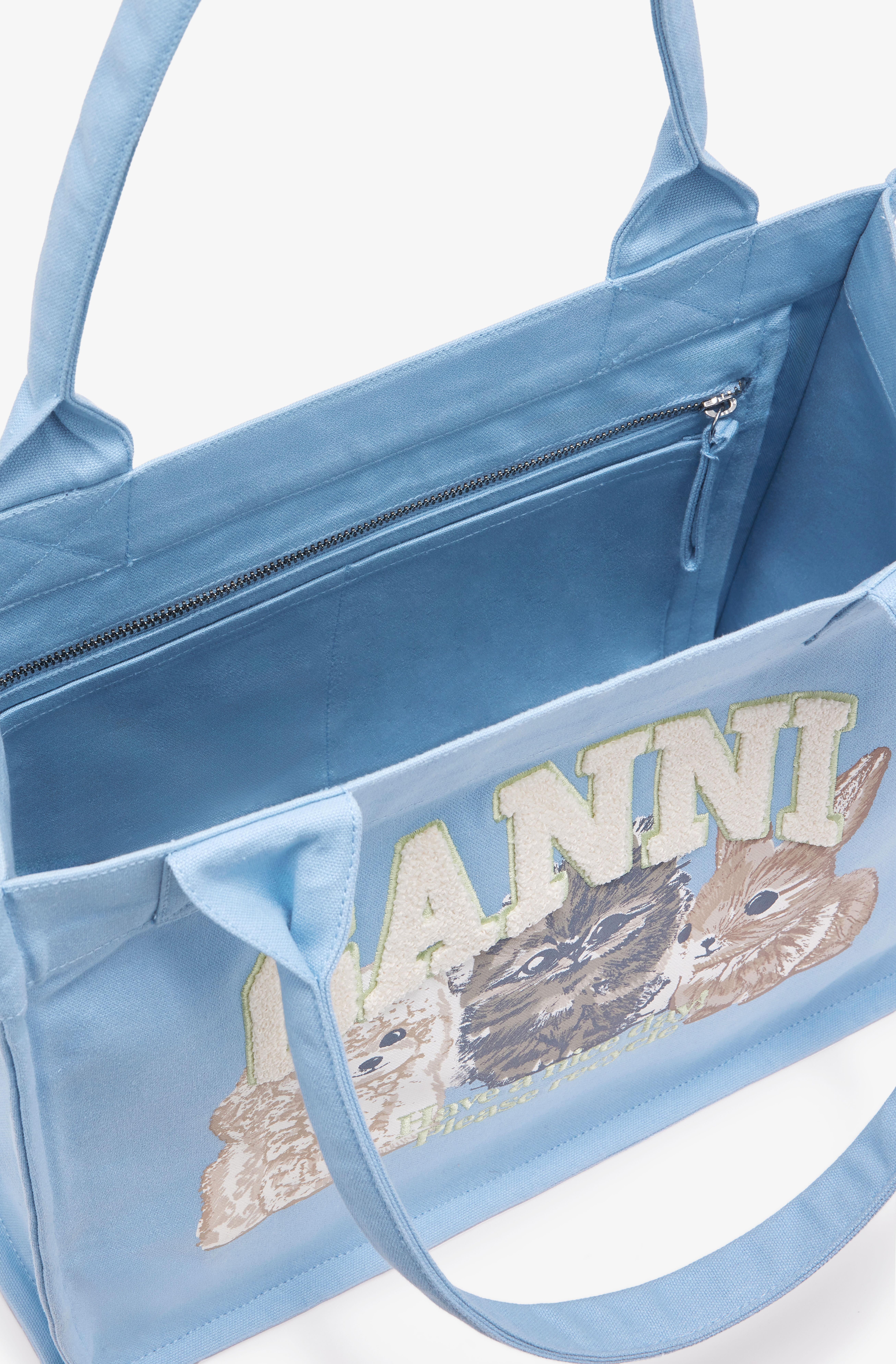 BLUE LARGE ANIMAL PRINT TOTE - 3
