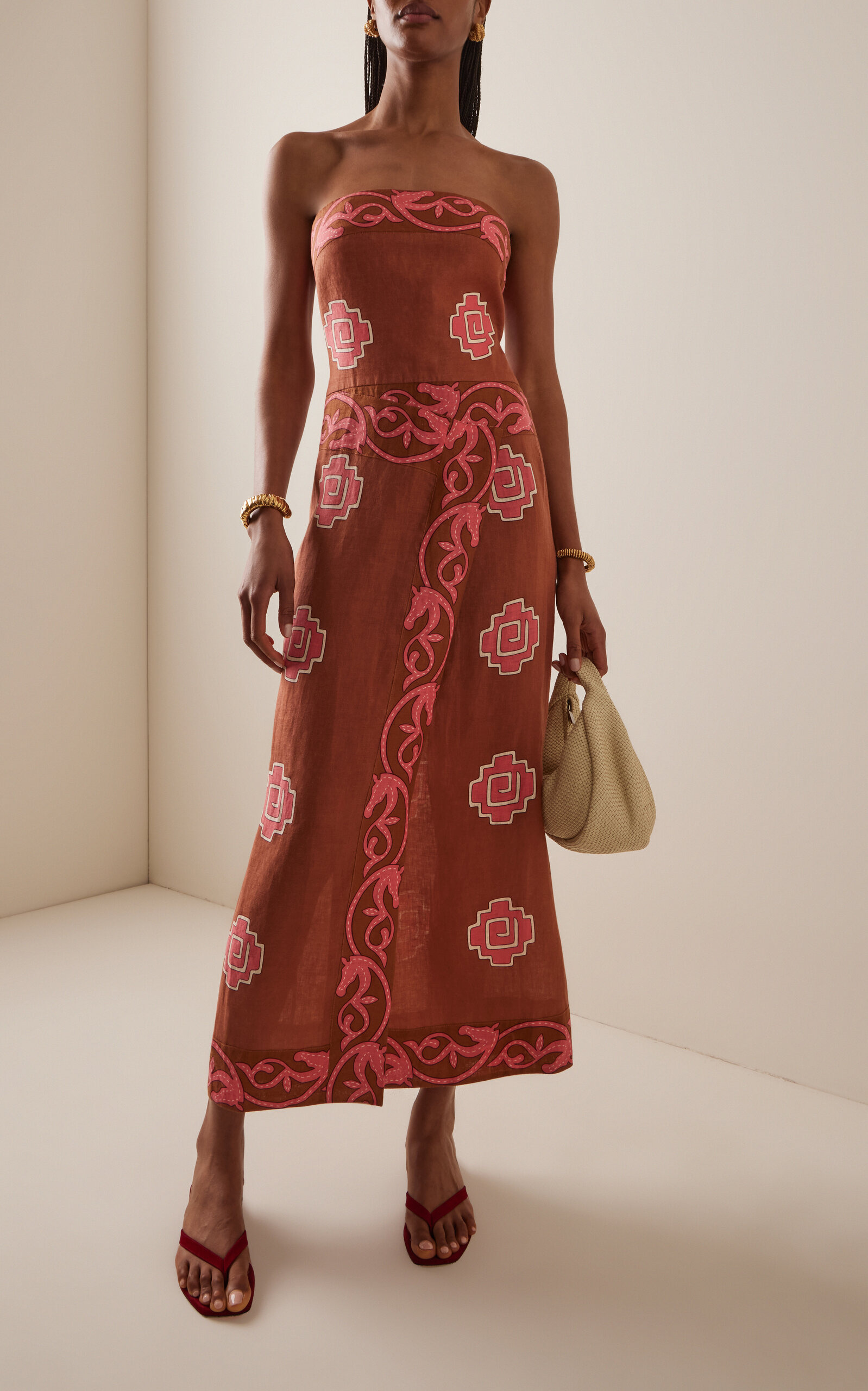 Ancient Linen Wrap Midi Dress multi - 3