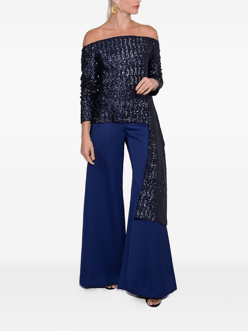 ROLAND MOURET sequin-embellished off-shoulder top outlook