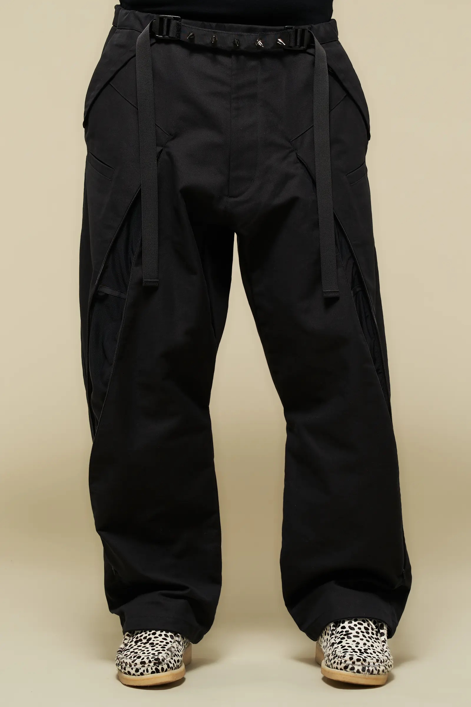 P55-KI Cotton Web Belt Vent Pants Black - 13