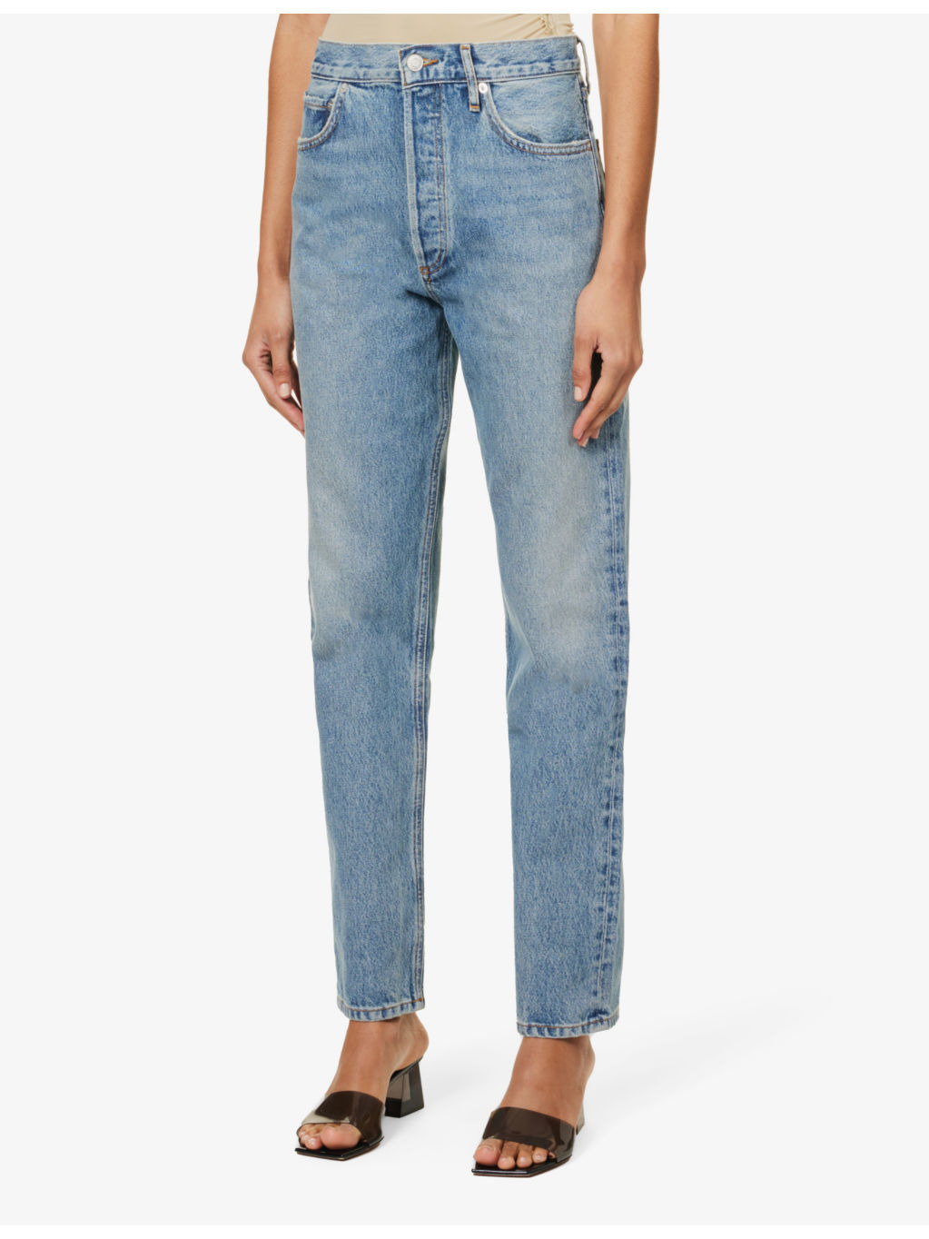 90s Pinch Waist straight-leg high-rise organic denim jeans - 2
