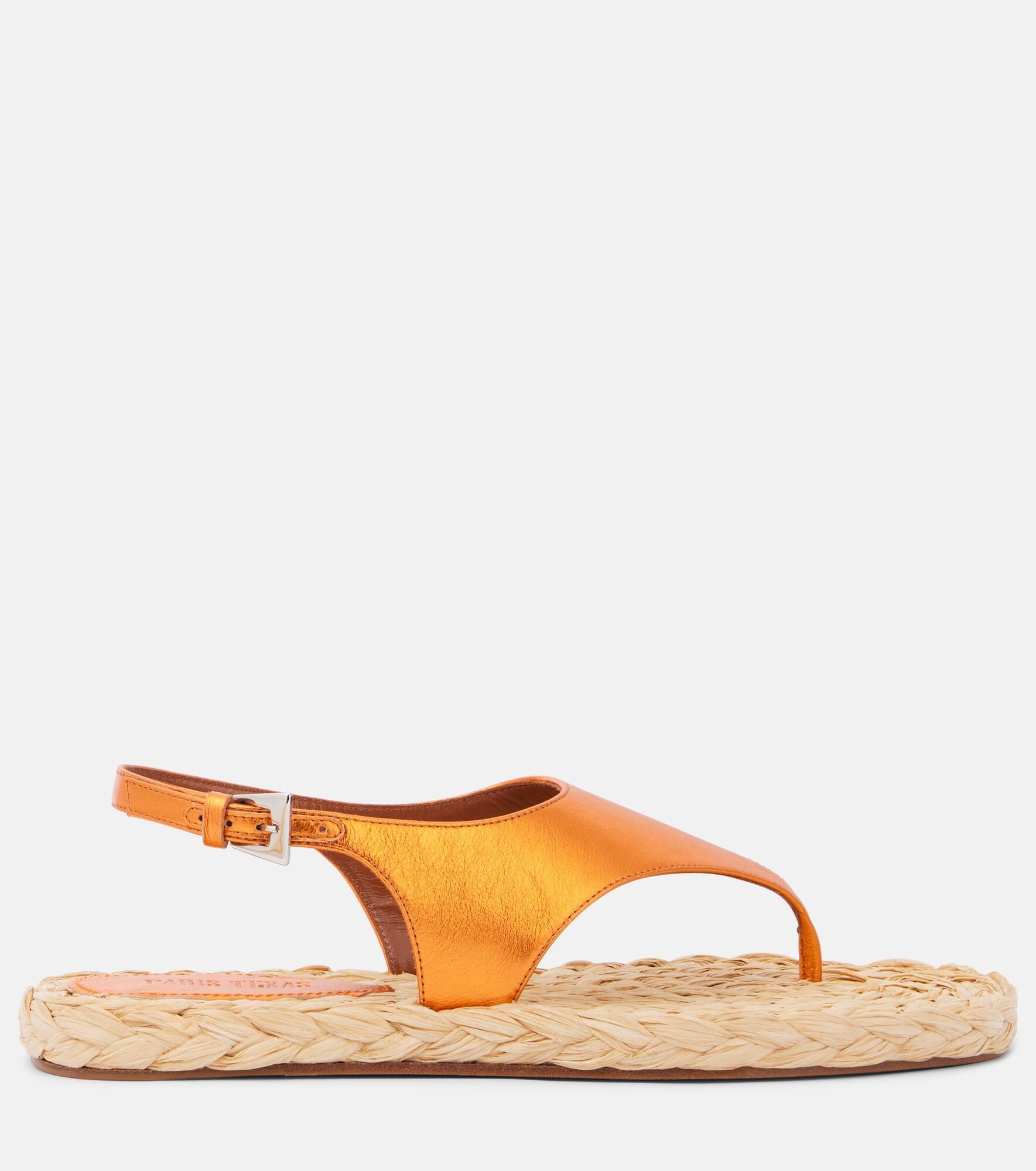 Amalfi metallic leather thong sandals - 4