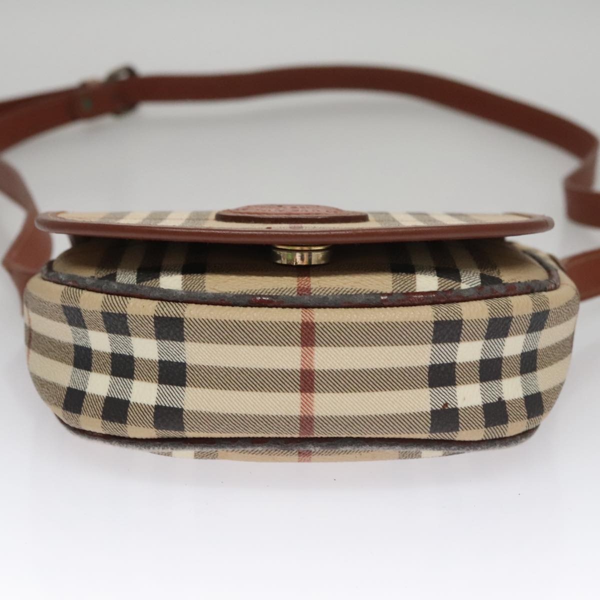 Burberry Nova Check Shoulder Bag Pvc Leather Beige - 9