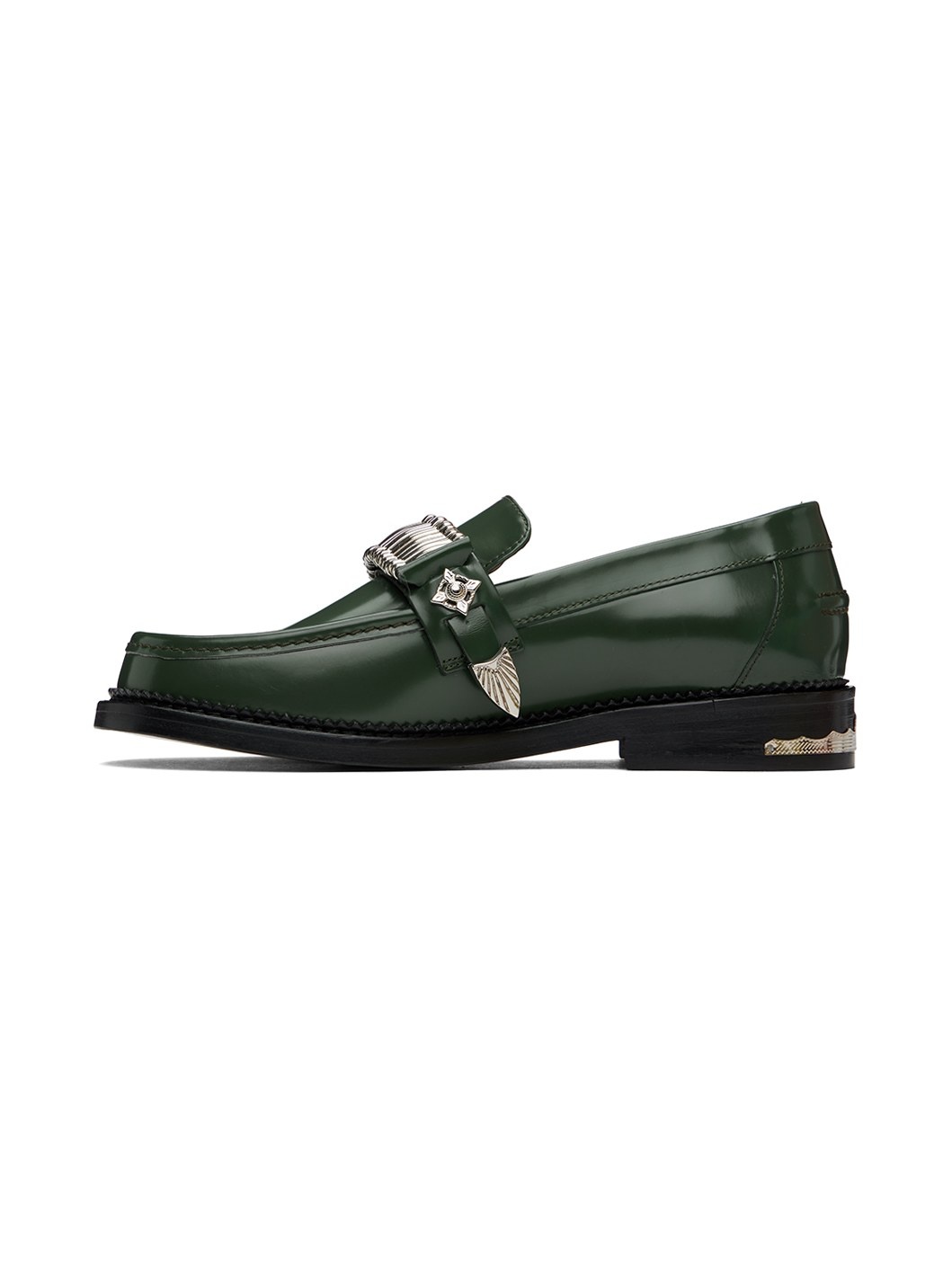 Green Polished Loafers - 3