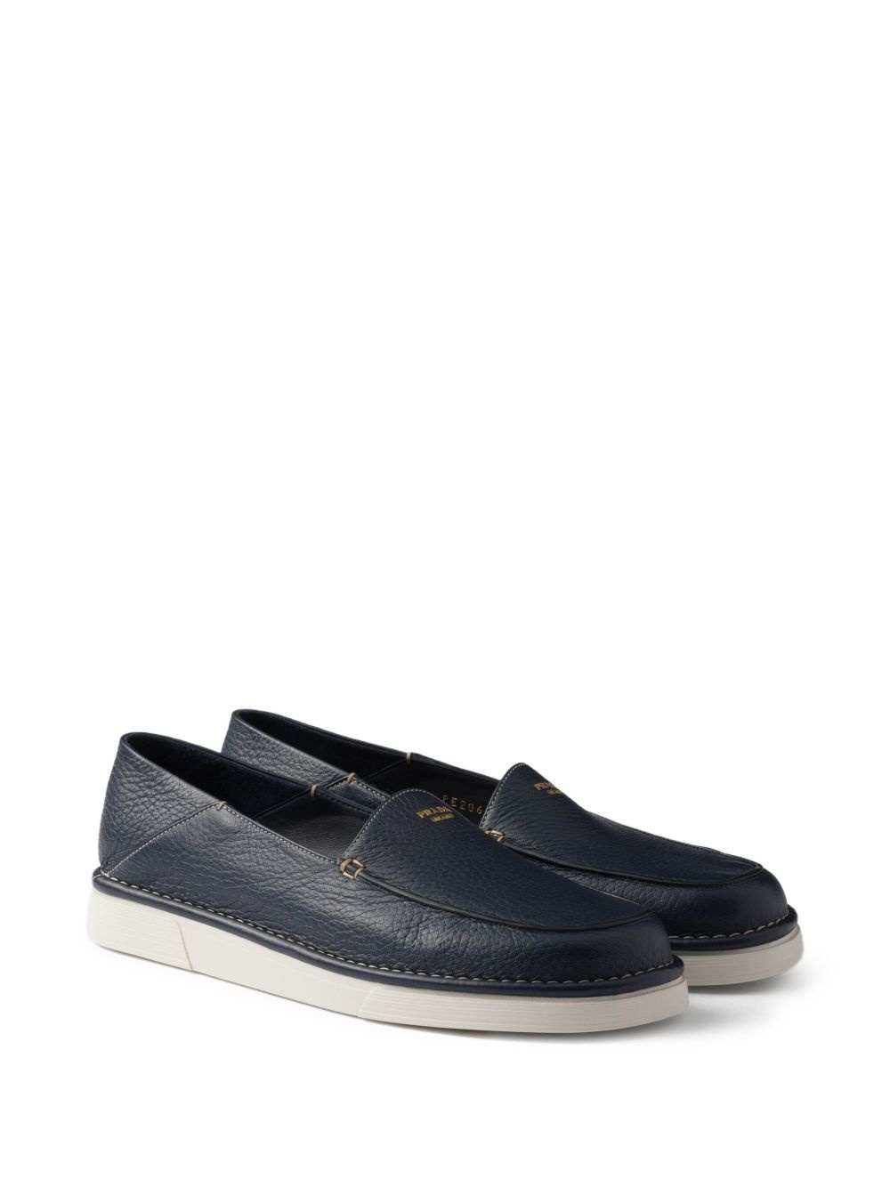 textured leather loafers - 2