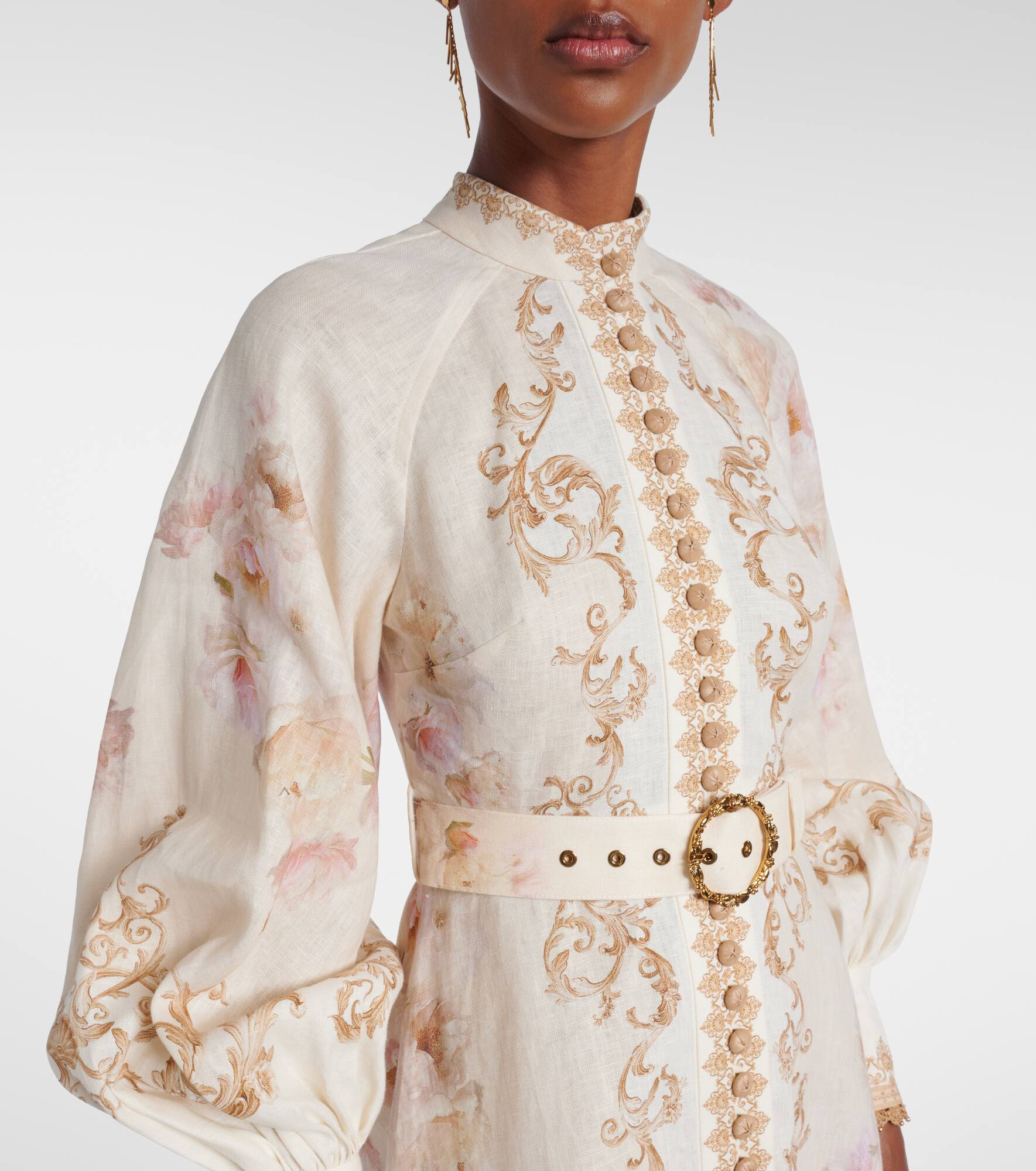 Hypnotic printed linen shirt dress - 4