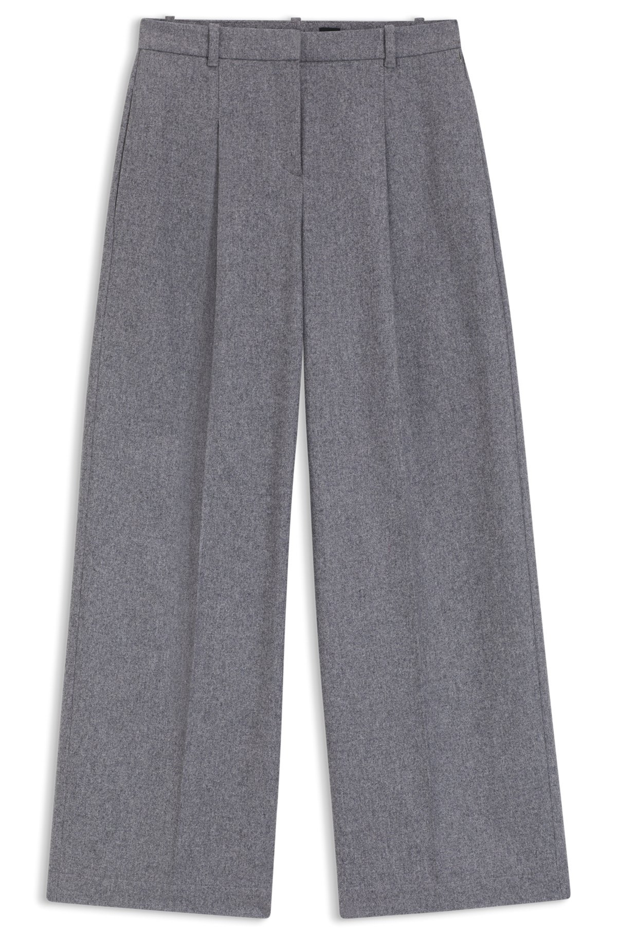 REGULAR-FIT WIDE-LEG TROUSERS IN SOFT FLANNEL - 1