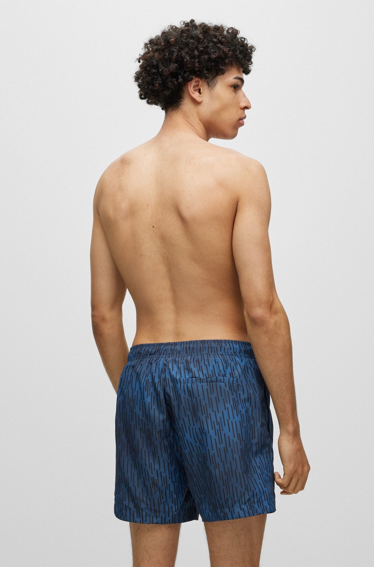 QUICK-DRYING SWIM SHORTS WITH SIGNATURE PRINT - 3